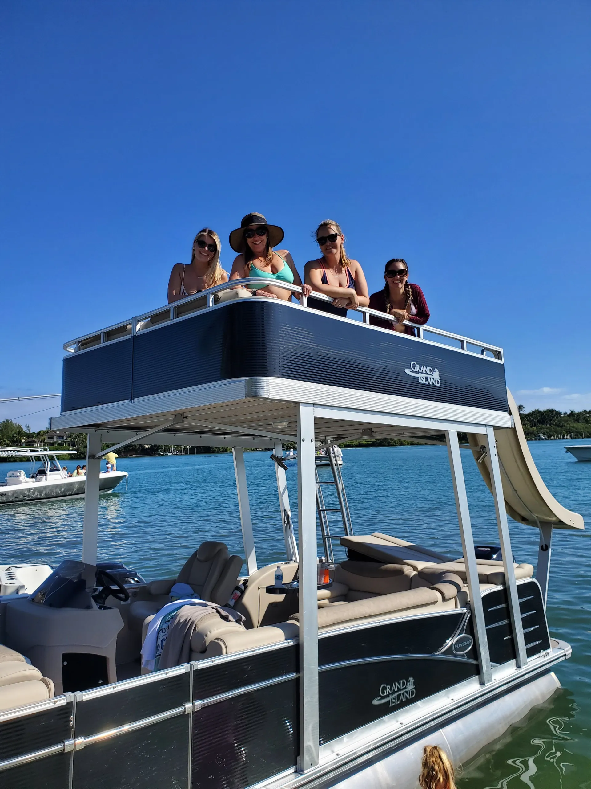 Double Decker Pontoon with a Slide in Jupiter/Peanut Island
