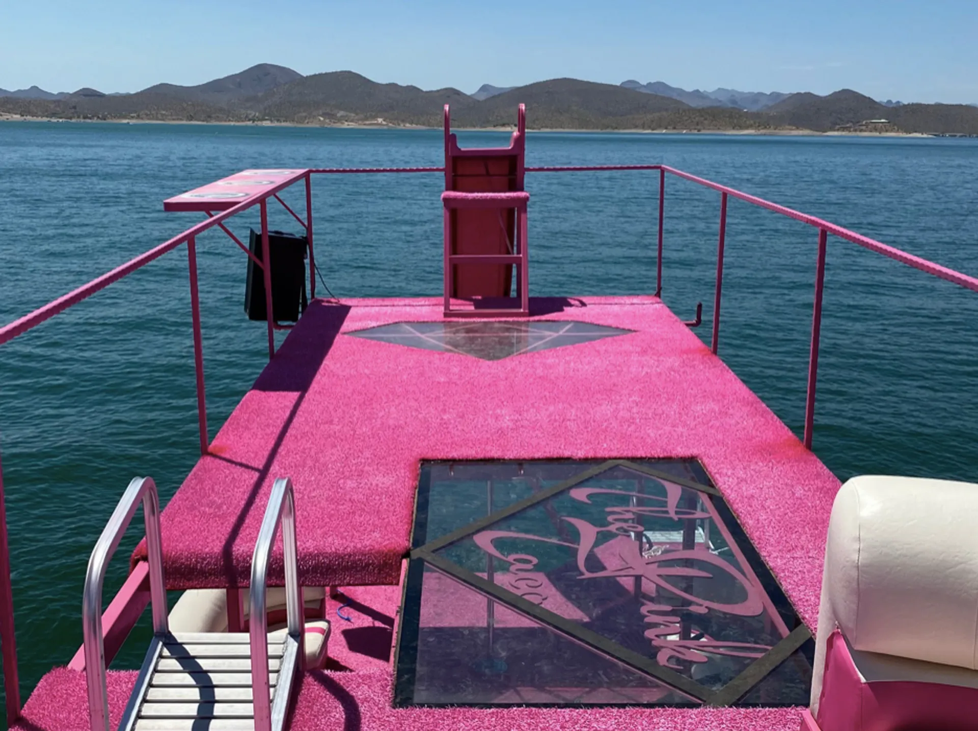 Pink party barge - Celebrate on Lake Pleasant!