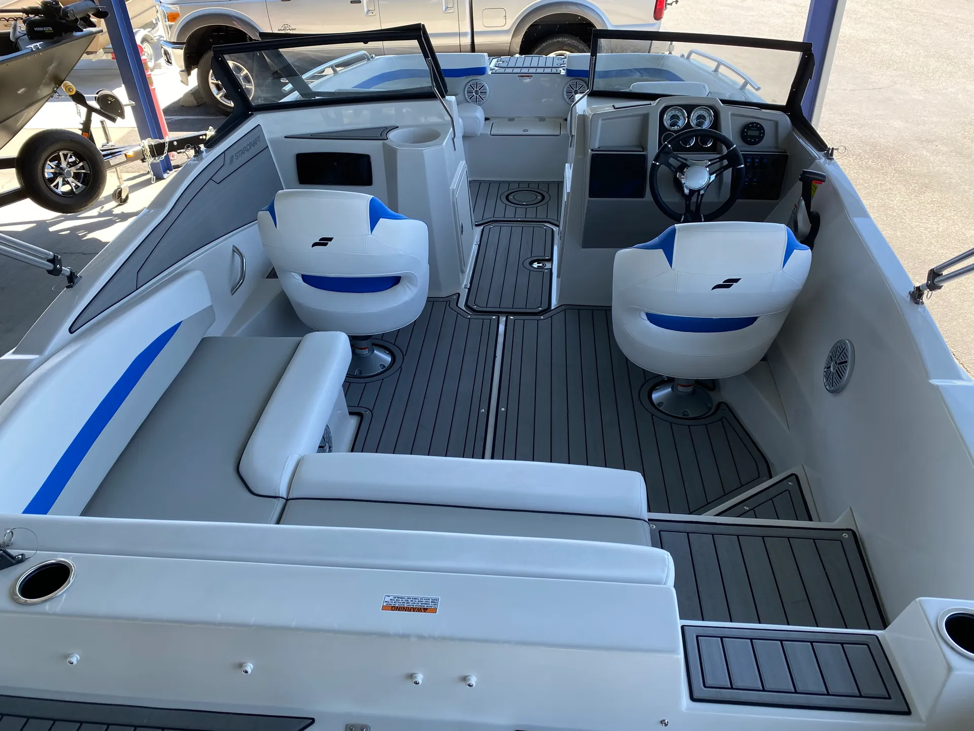 NEW deck boat with swim platforms