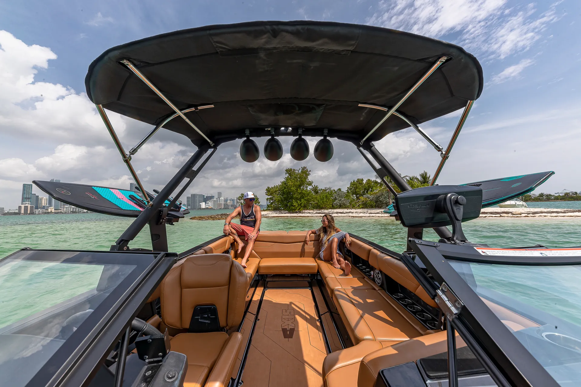 Wakesurf wakeboarding in miami beach on AxisA24