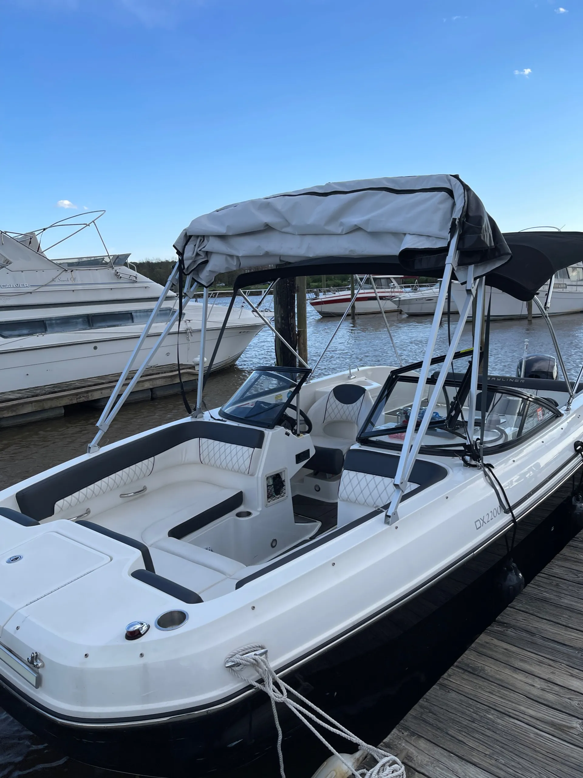 DMV’s Cleanest Party Deck Boat Bayliner with Mercury 150