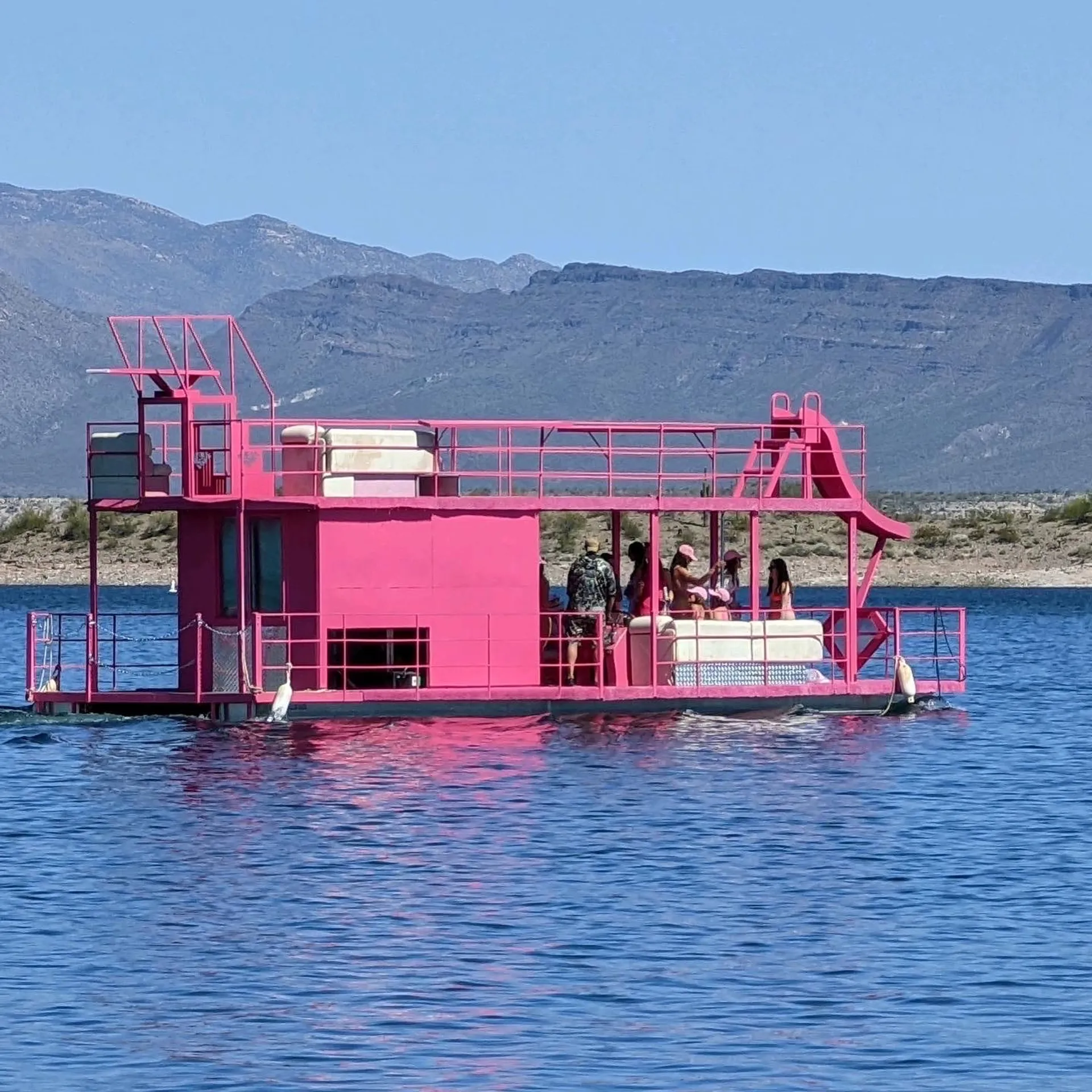Pink party barge - Celebrate on Lake Pleasant!