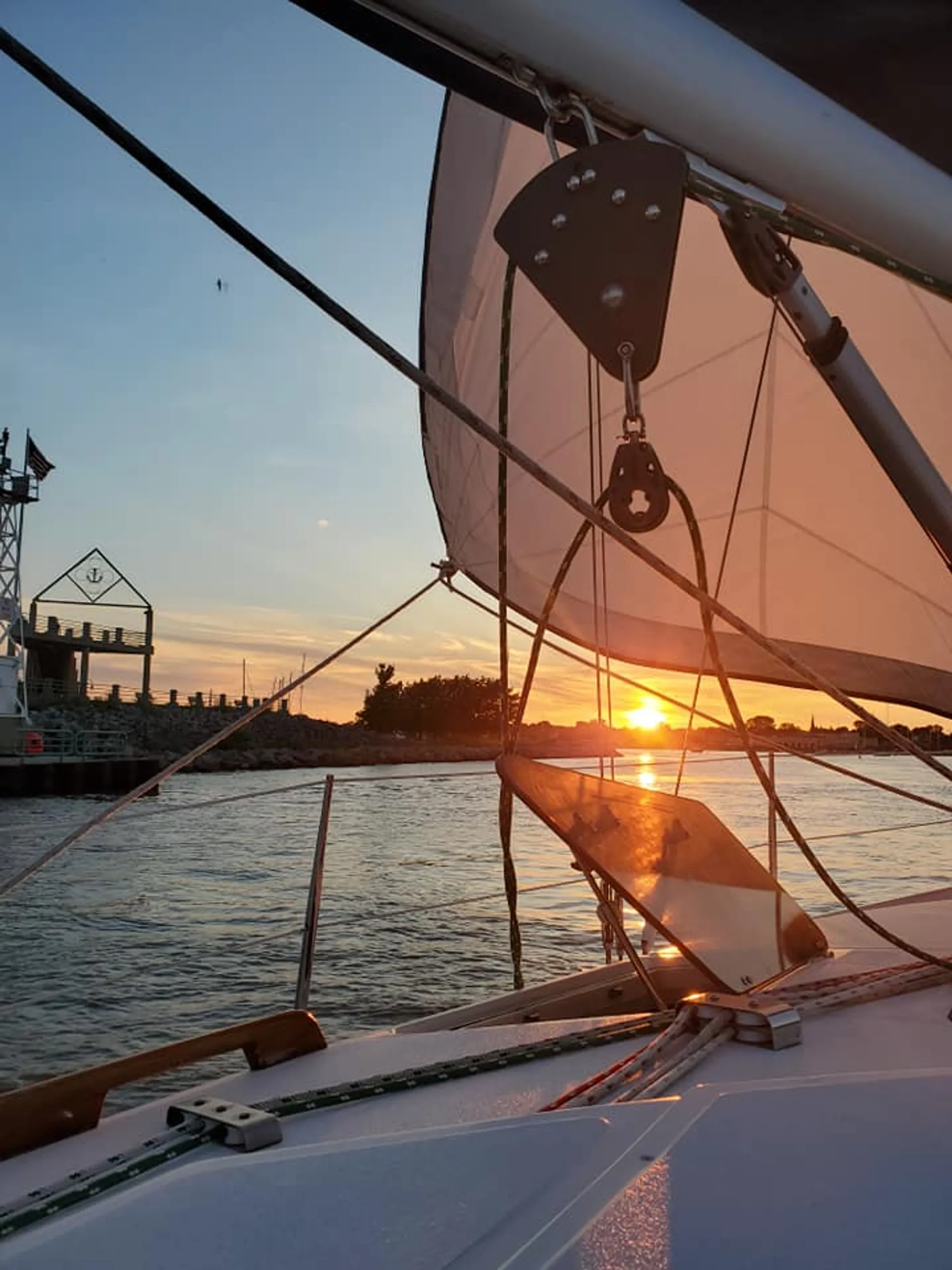 Sailing Lake Michigan out for Racine, WI