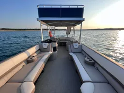 Double Decker Pontoon Boat with a Waterside on Lake Travis! boat photo