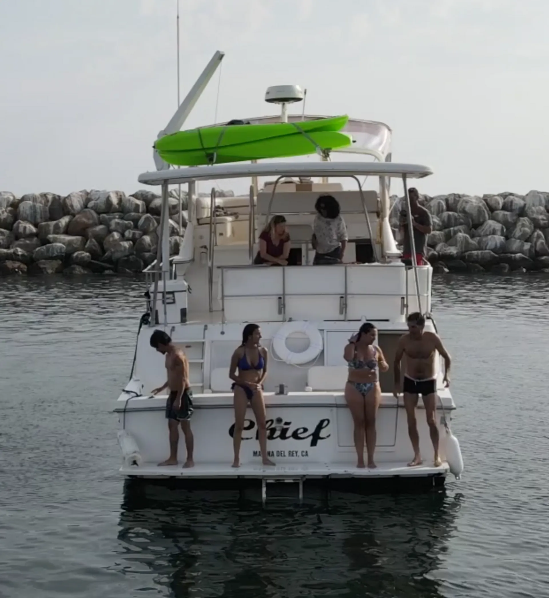 Enjoy life on a 50ft three level yacht. 12 people.