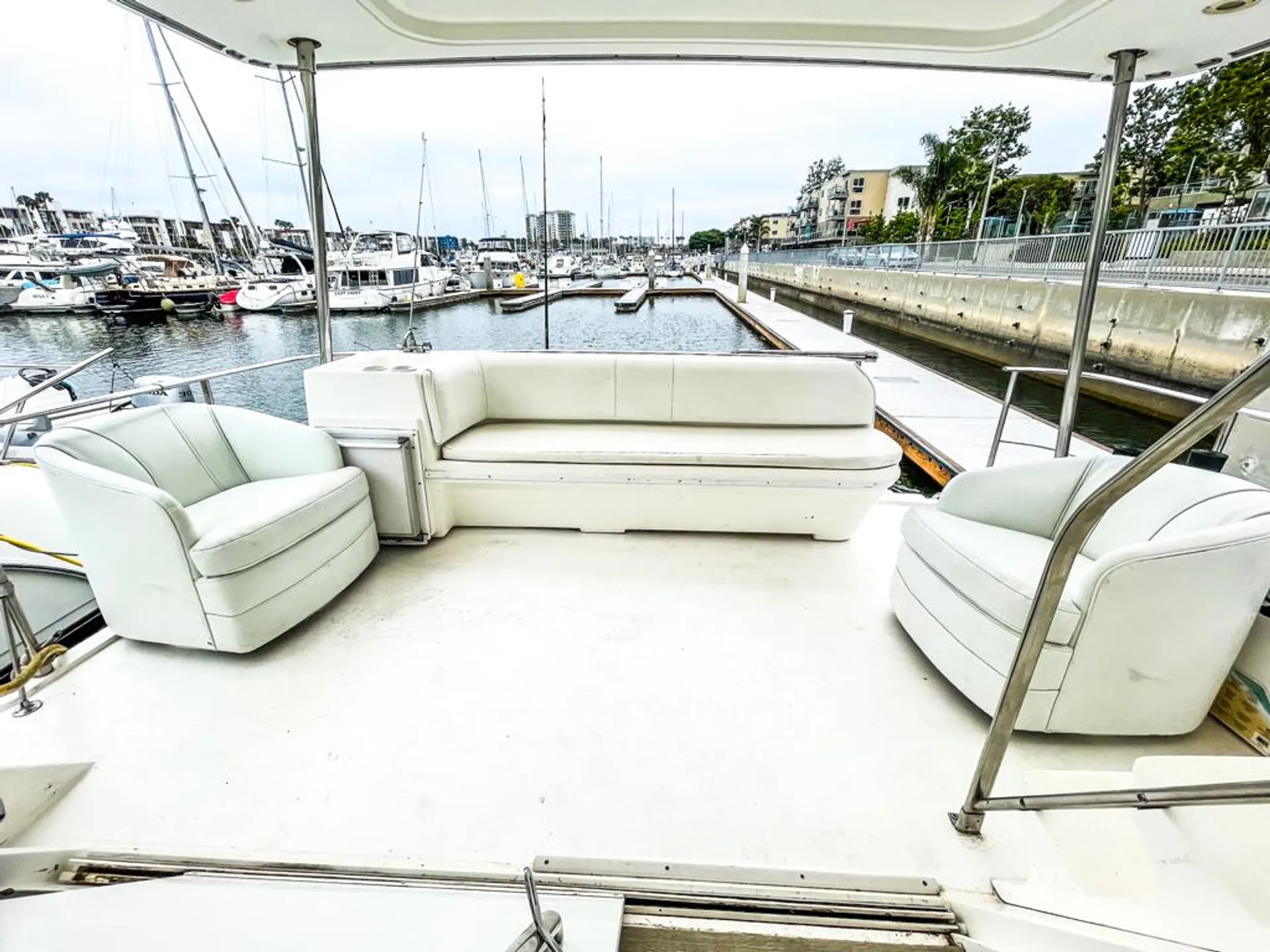 Enjoy life on a 50ft three level yacht. 12 people.