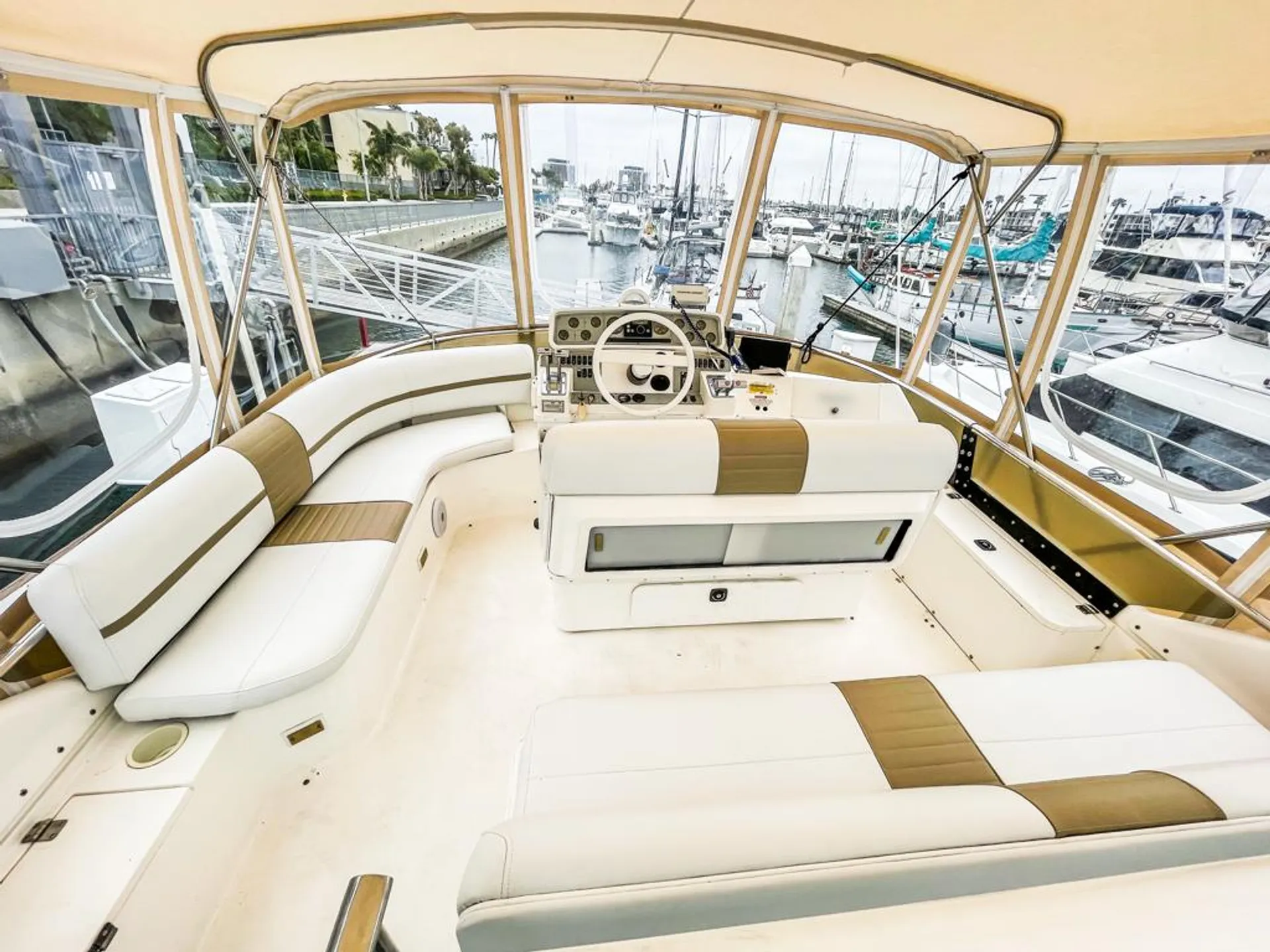 Enjoy life on a 50ft three level yacht. 12 people.