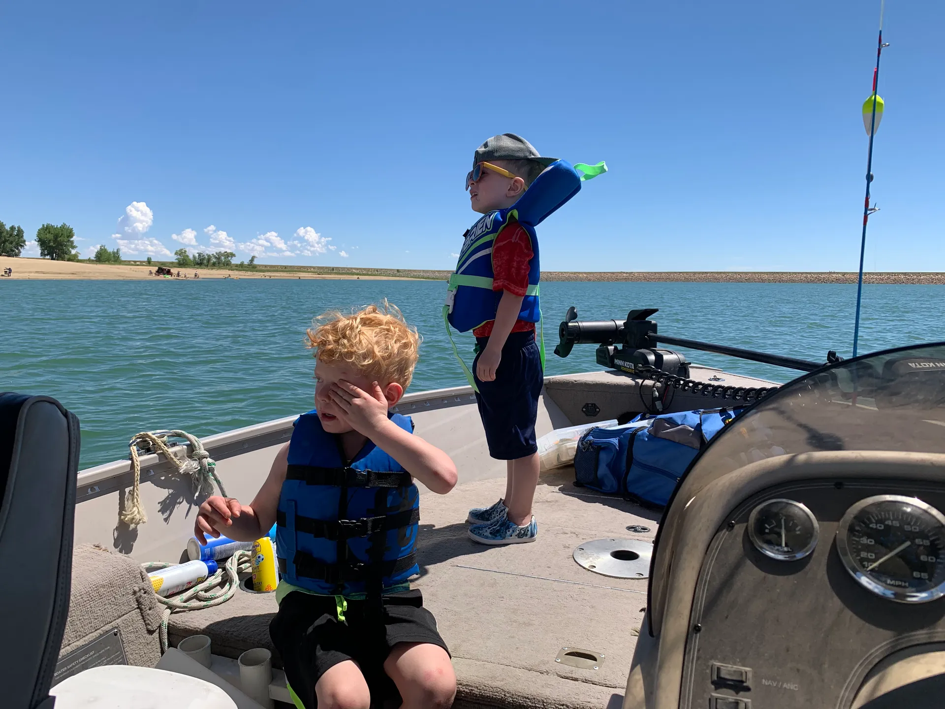 Fishing boat, down-rigger, trolling motor, finders