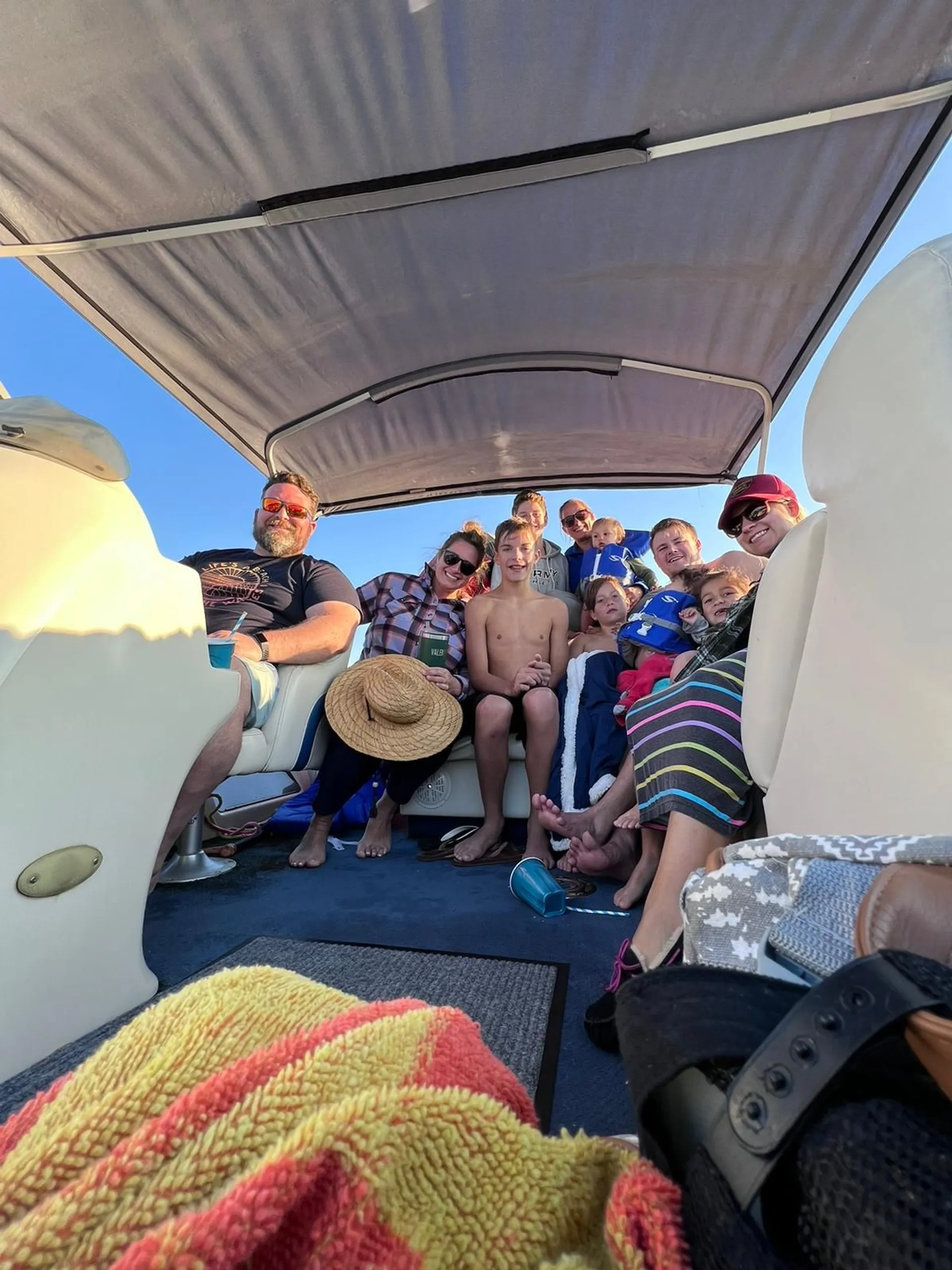 Family Fun &amp; Sun 24 Foot Tritoon. Lots of shade.