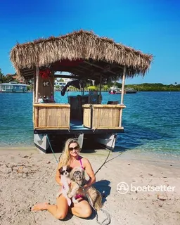Tiki boat with bar