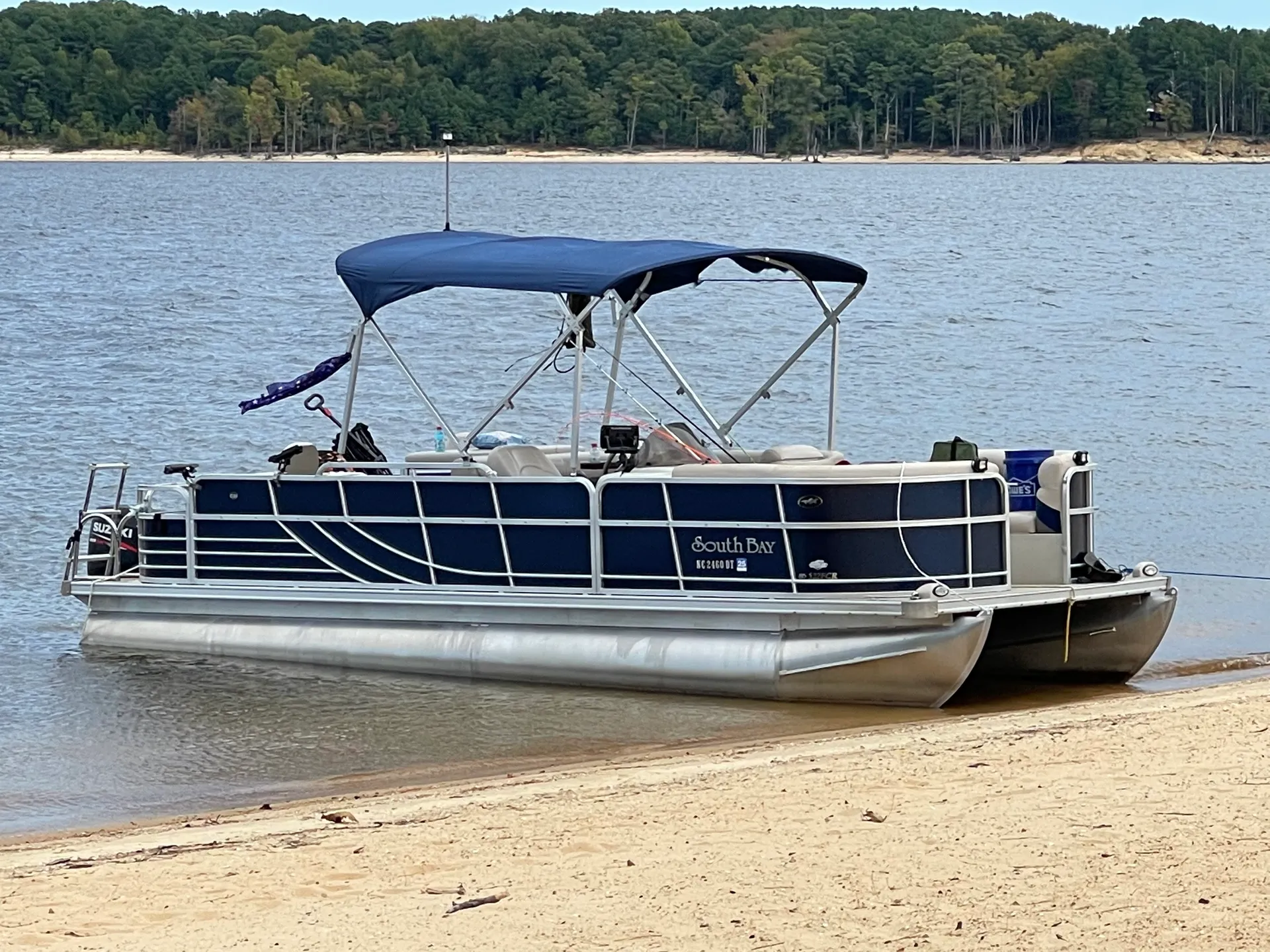 22' Blue Blessings Pontoon with grill. 