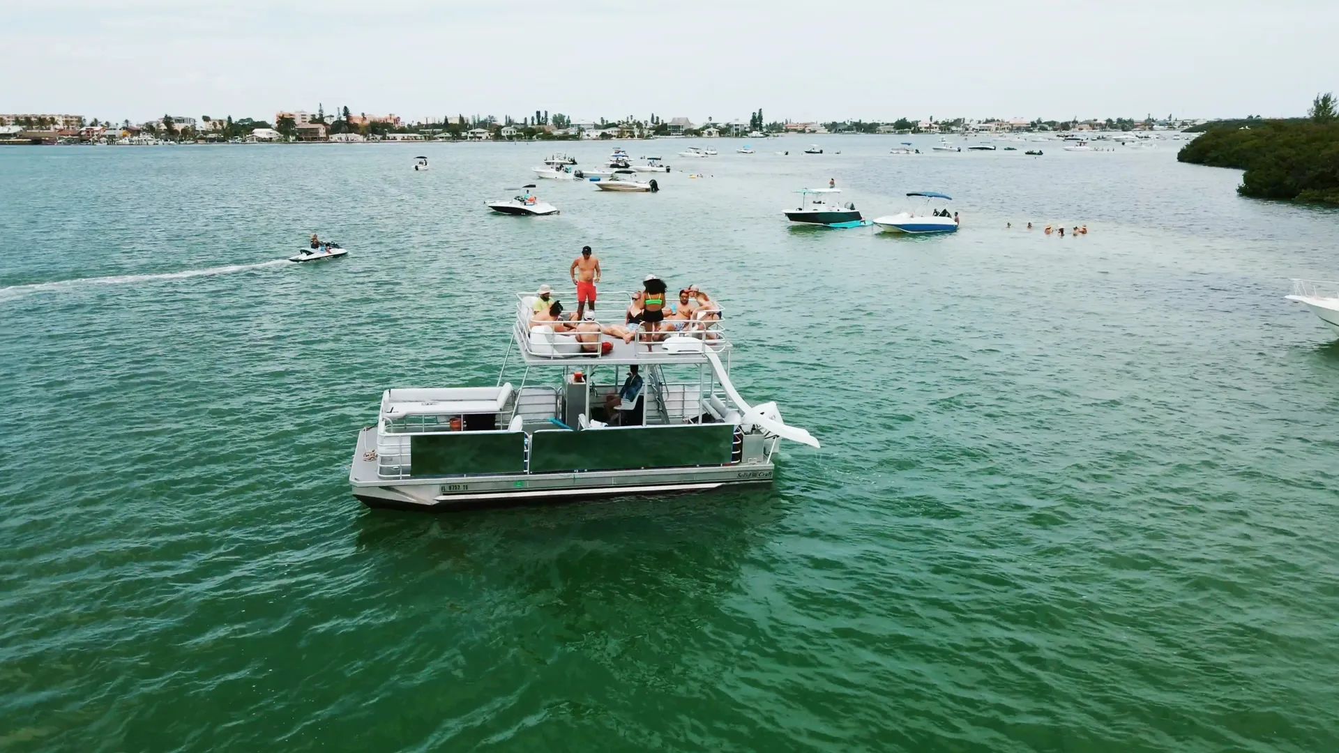 25' Ultimate Party Barge With Water Slide🛝, Music🎶, Games for 12 ppl