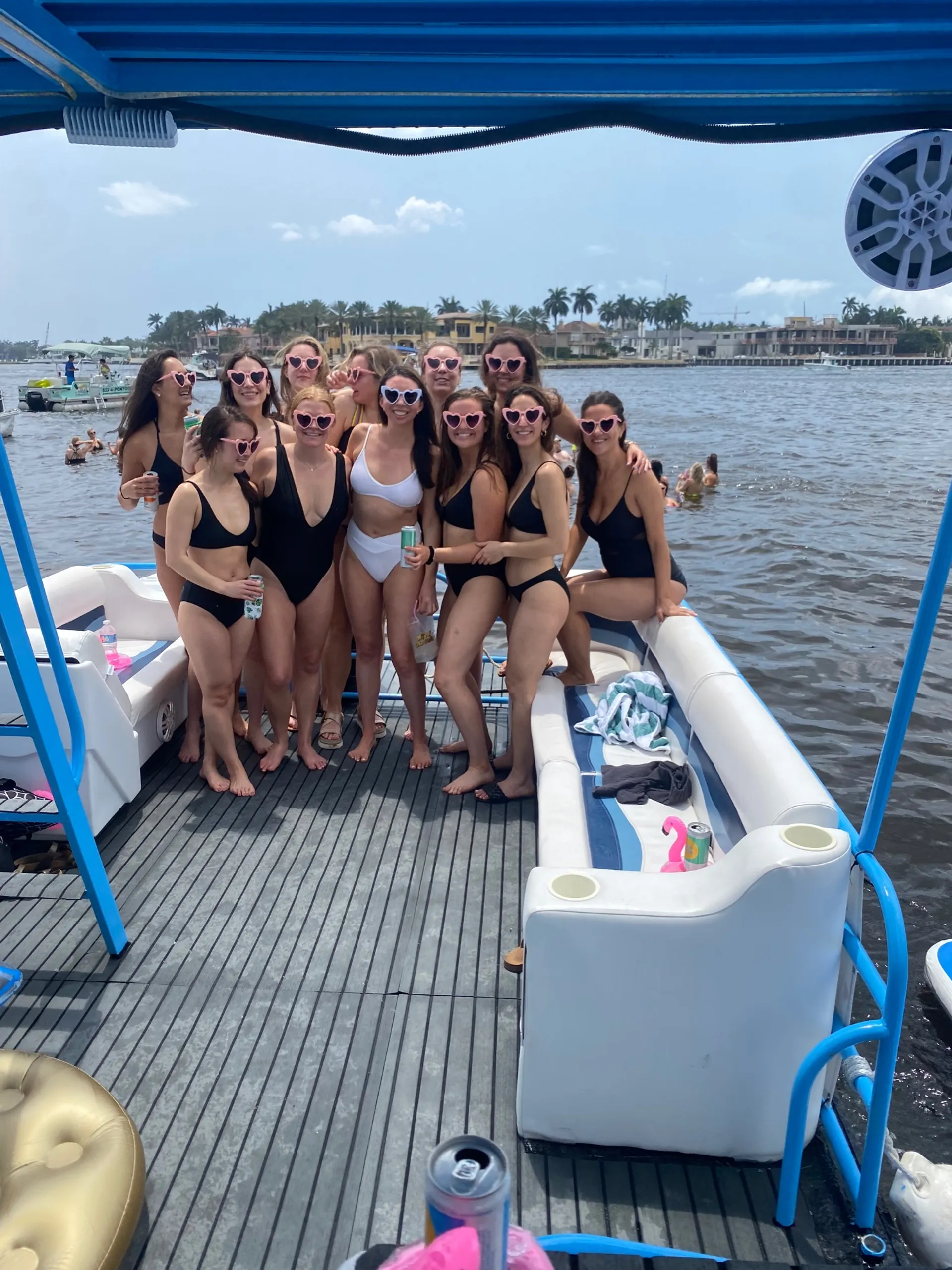 Avalon Funship pontoon for charter in Fort Lauderdale! Water slide