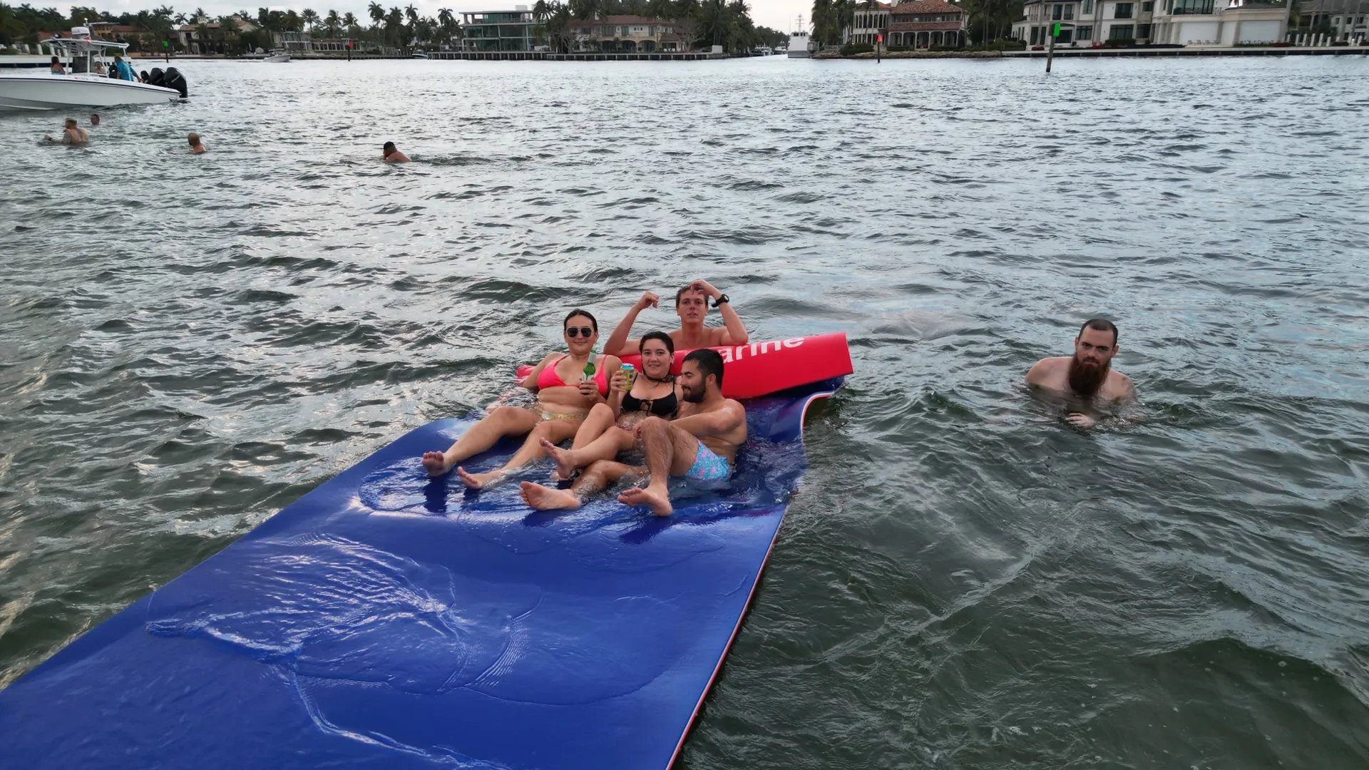 Avalon Funship pontoon for charter in Fort Lauderdale! Water slide
