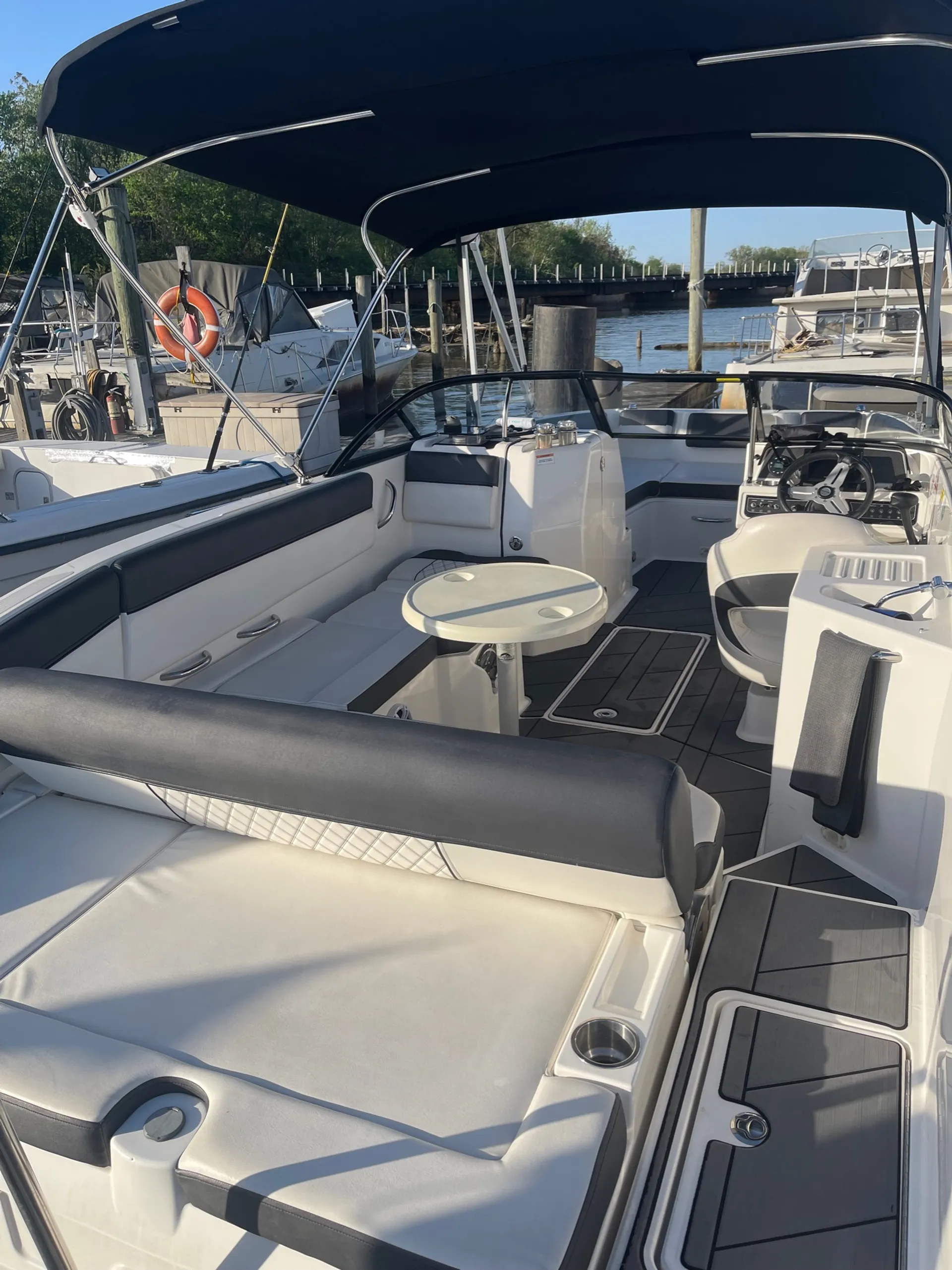 DMV’s Cleanest Party Deck Boat Bayliner with Mercury 150