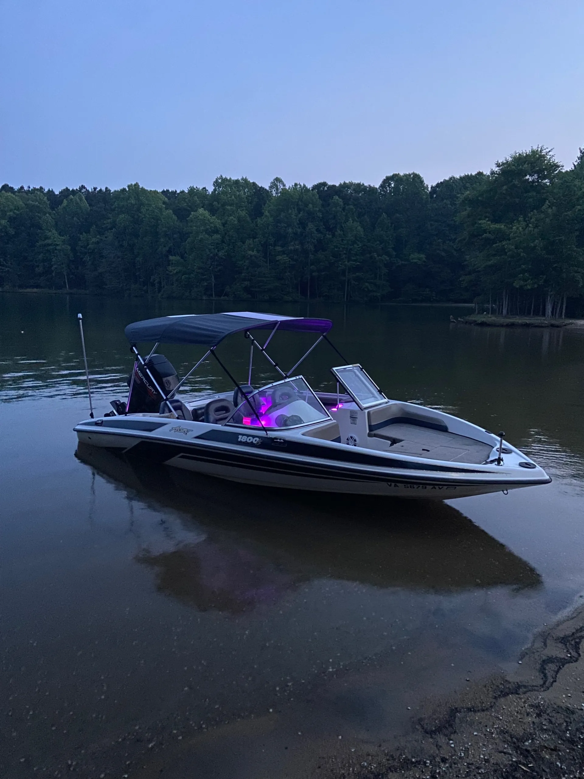 Lake Anna Small Boat Cruise. Fish and ski boat with seating up to 4