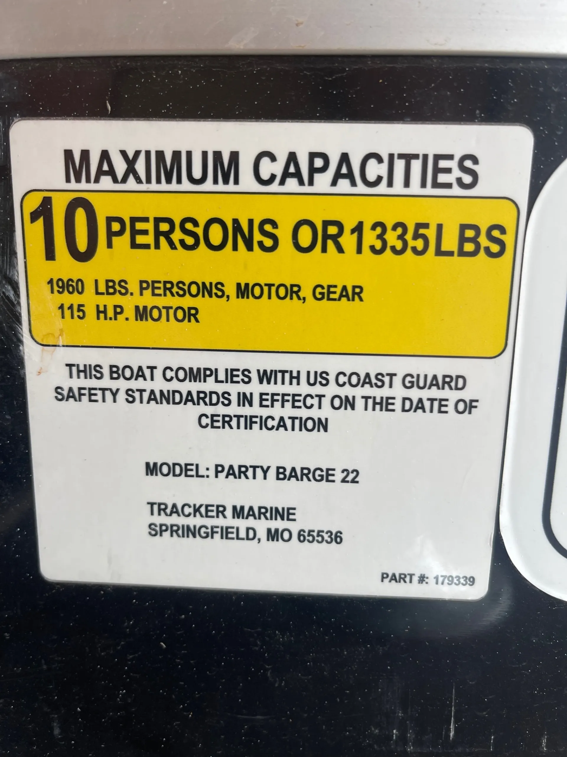 Party Barge 22ft w115hp