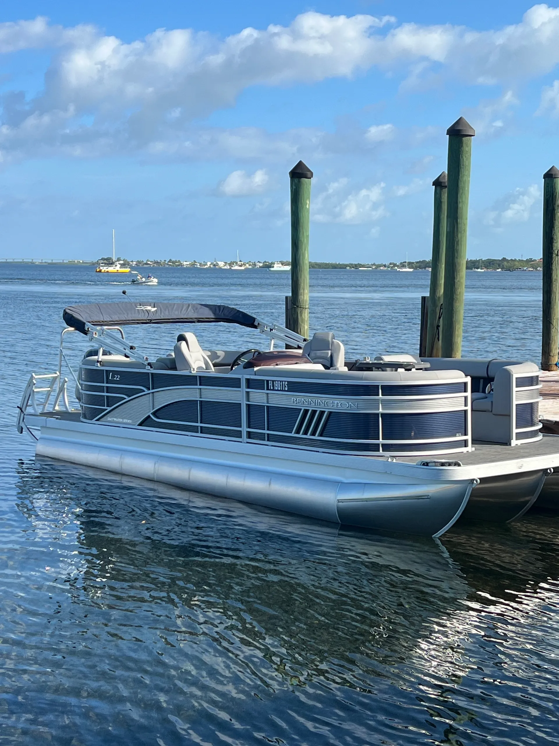 Sunset cruise and sandbar trips aboard our Brand New Pontoon Boat.