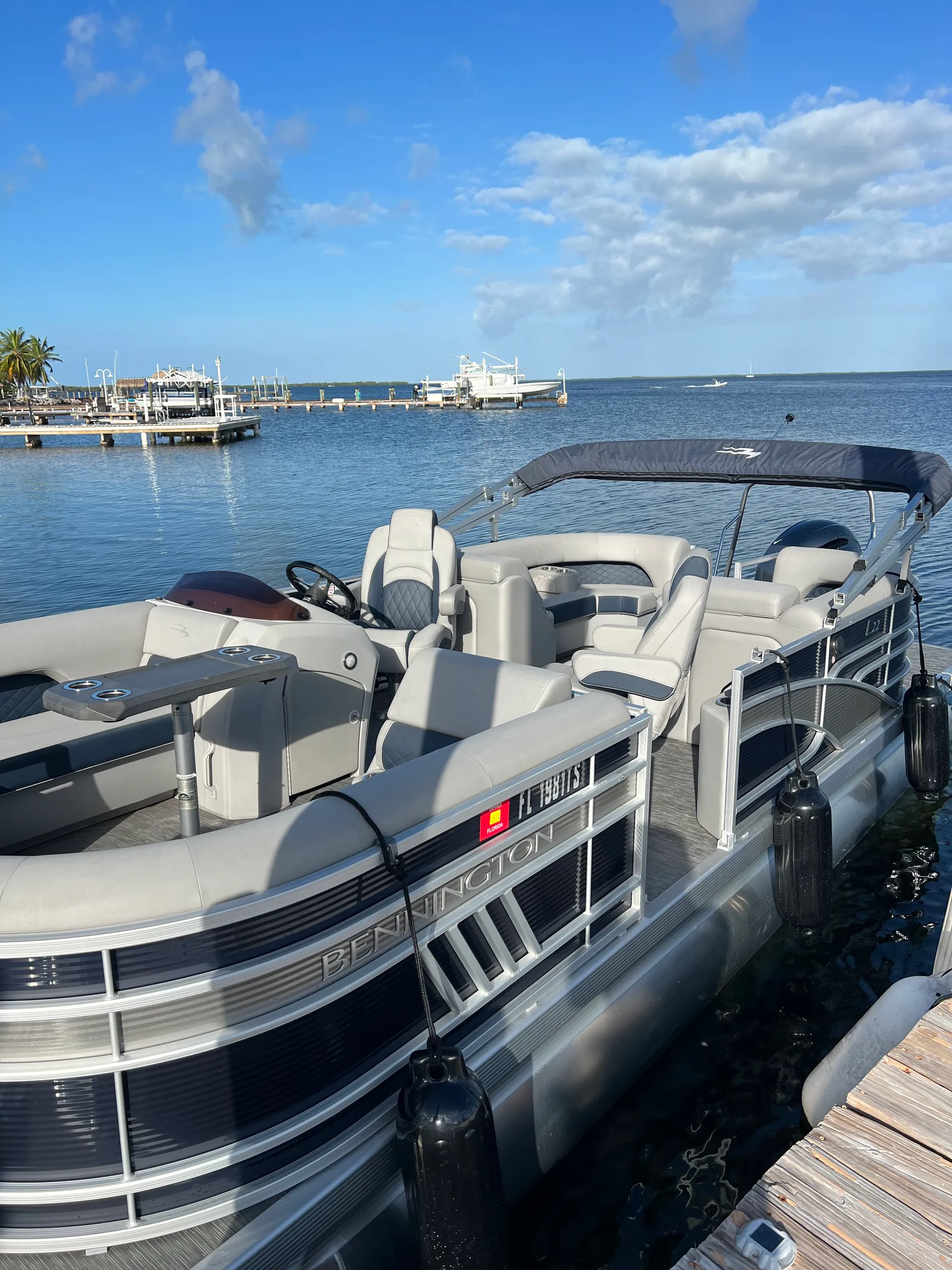Sunset cruise and sandbar trips aboard our Brand New Pontoon Boat.