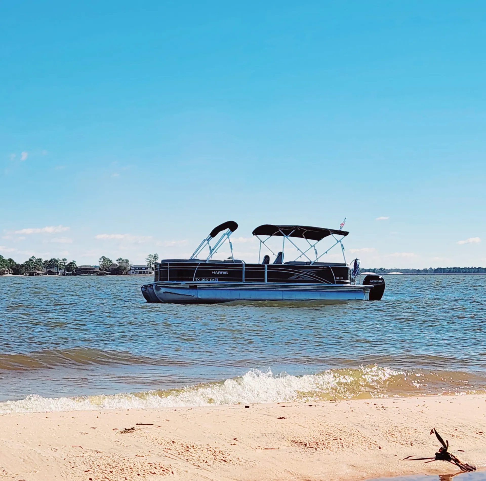 24 ft Harris Tritoon on Lake Conroe - 'Tig'