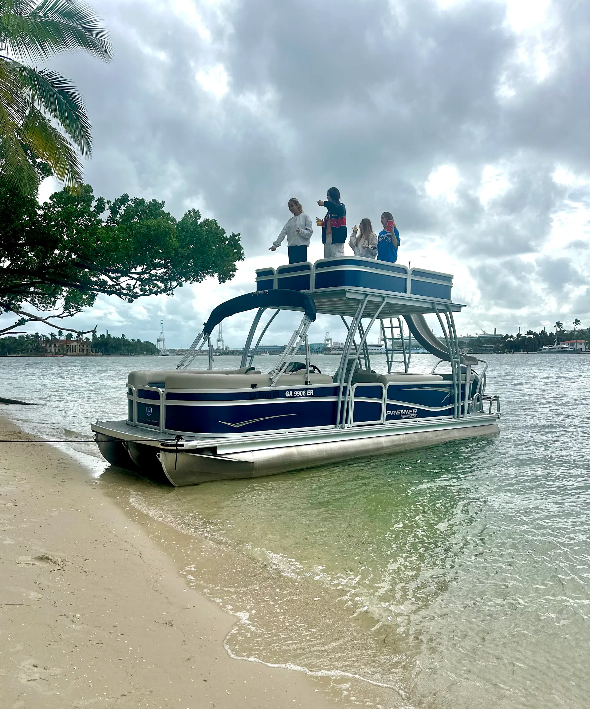 We Have Three27ft Double Deck Tritoons with Slide and Upperdeck Lounge