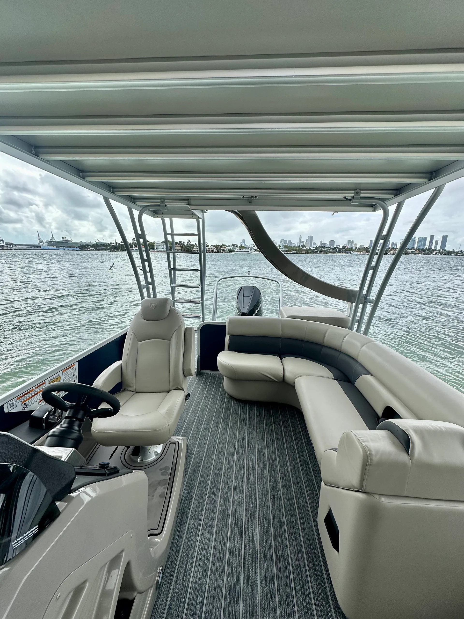 We Have Three27ft Double Deck Tritoons with Slide and Upperdeck Lounge