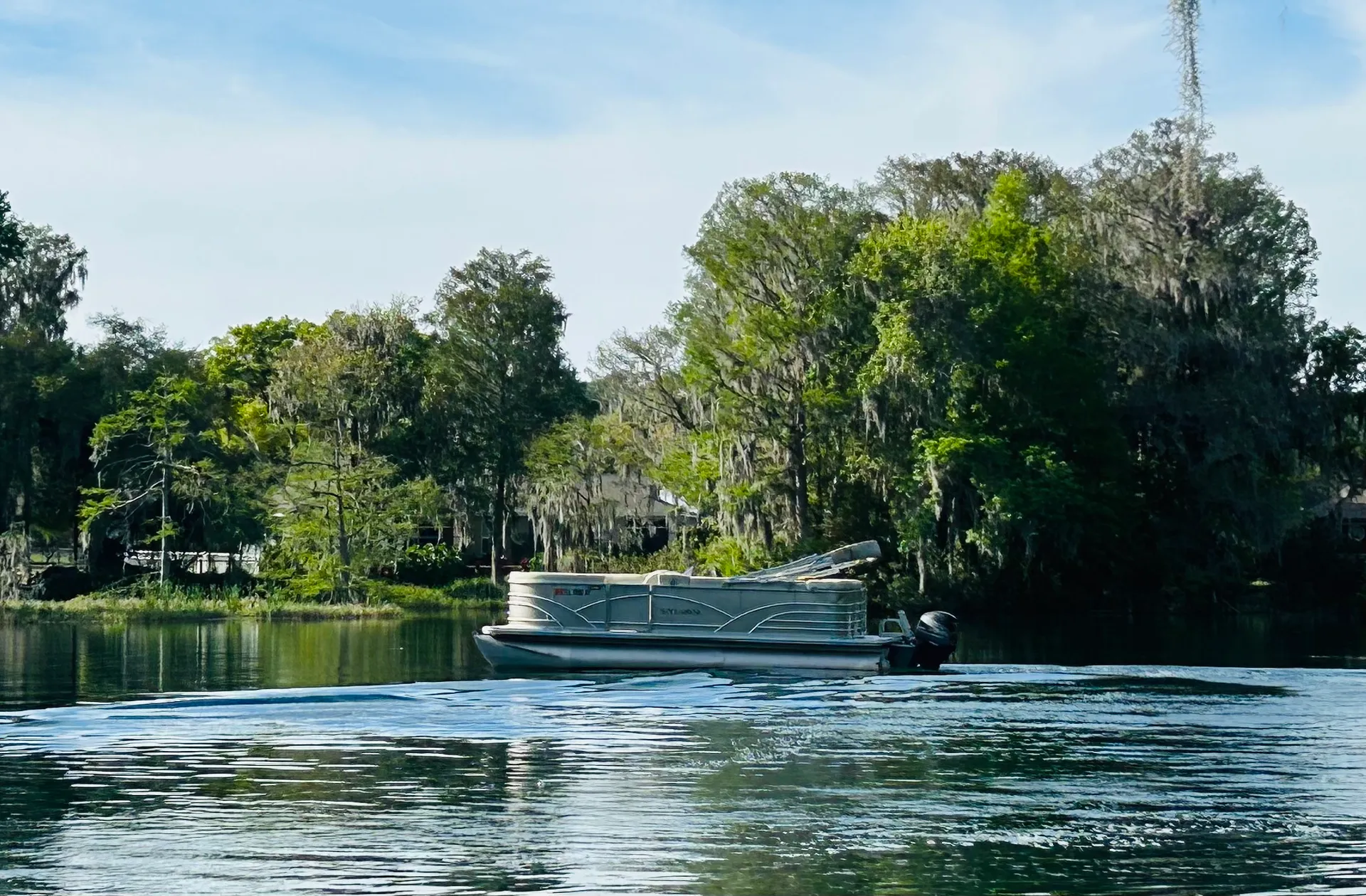 Cruise the RAINBOW RIVER! Two Rivers pontoon boat rental.