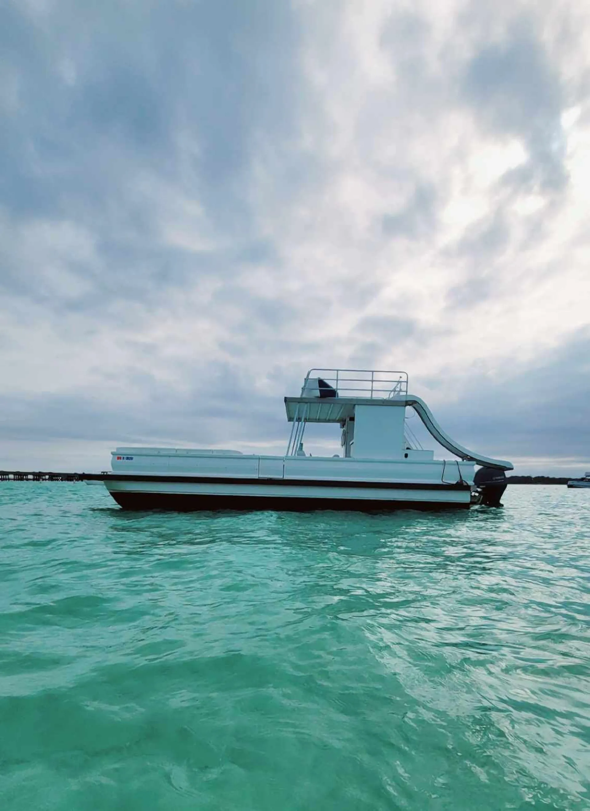 35ft Party Pontoon with a bathroom Upper deck with slide and wet bar