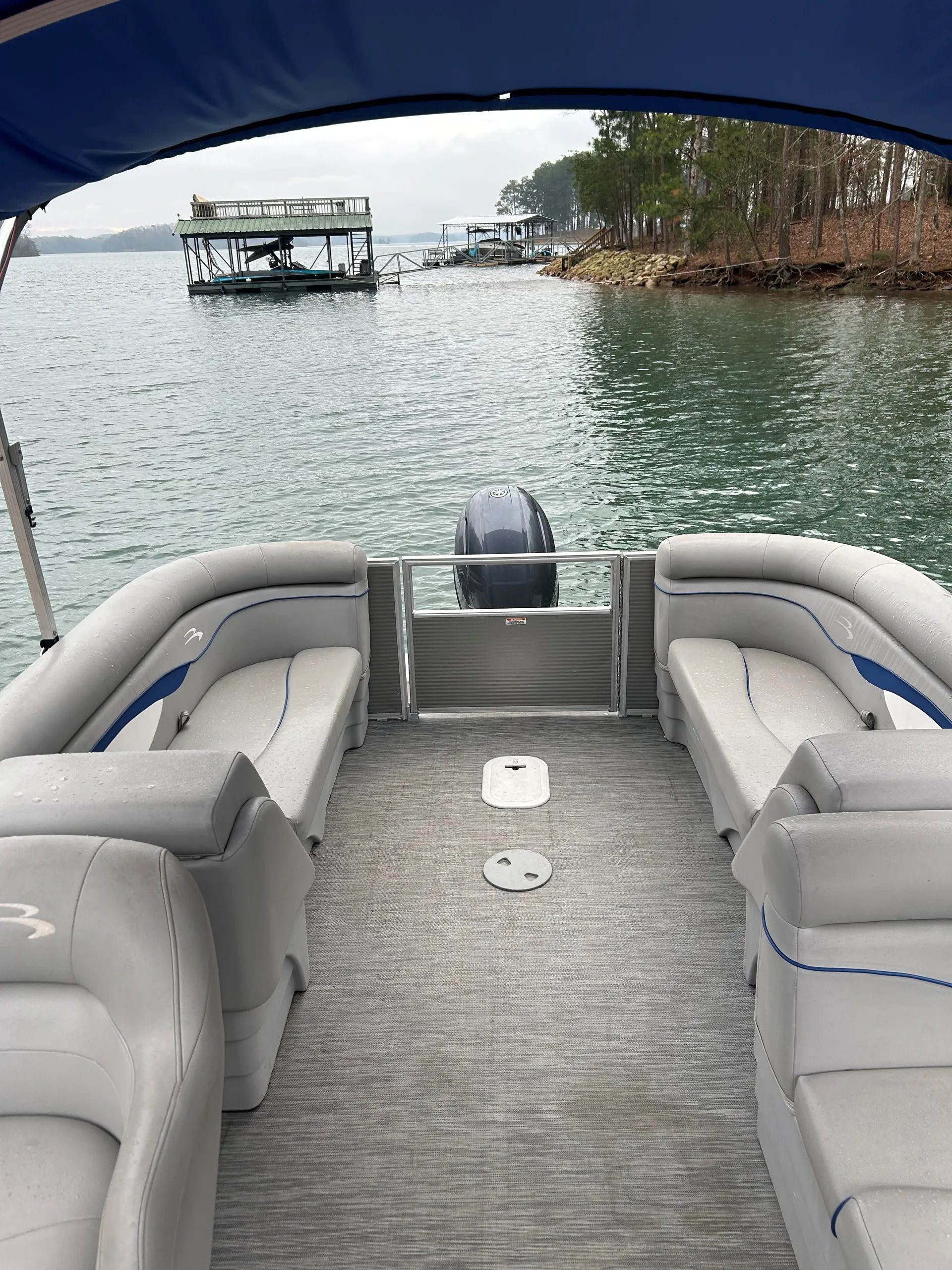 Party Barge Pontoon on the south end of Lake Lanier 