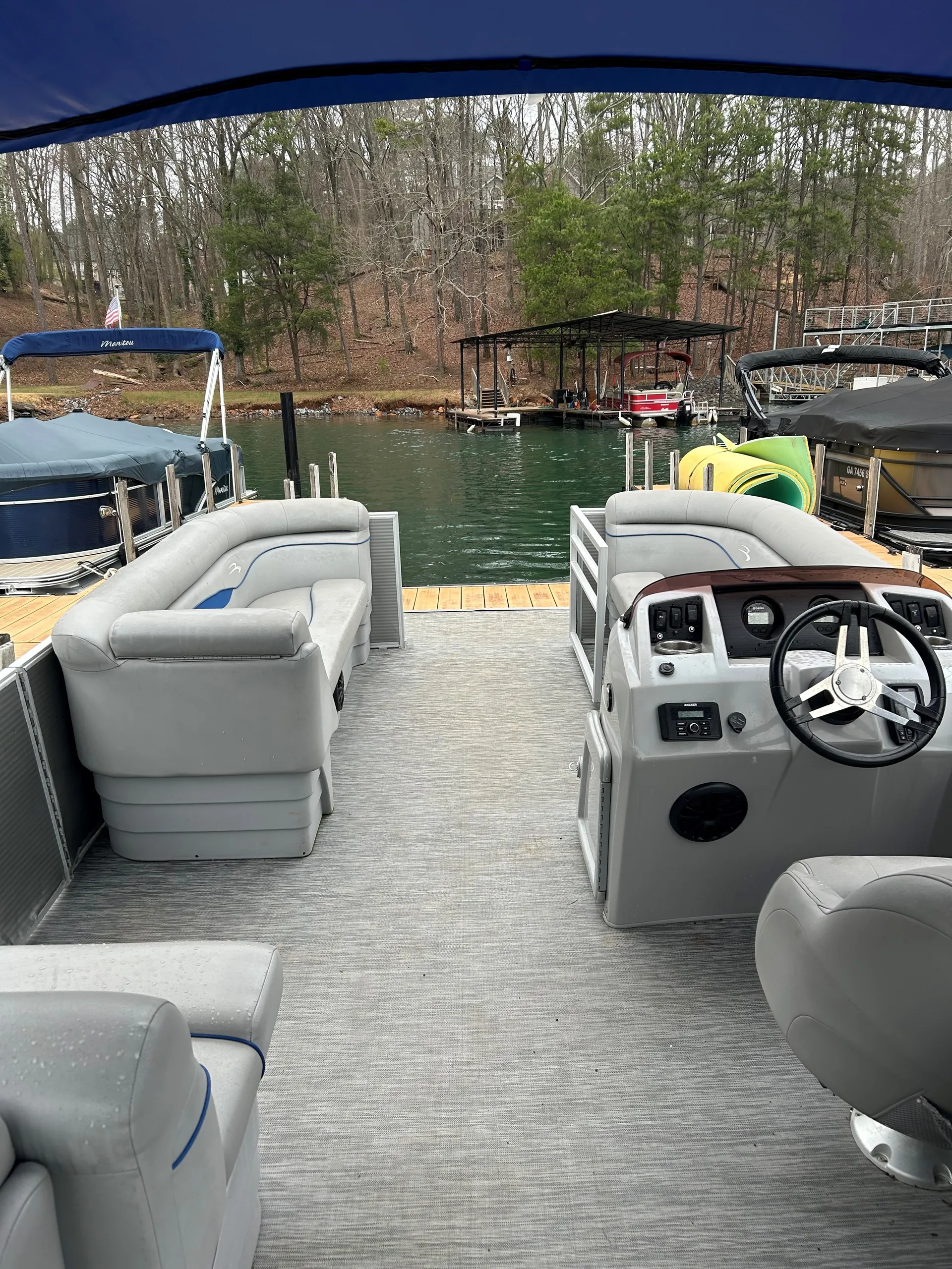 Party Barge Pontoon on the south end of Lake Lanier 