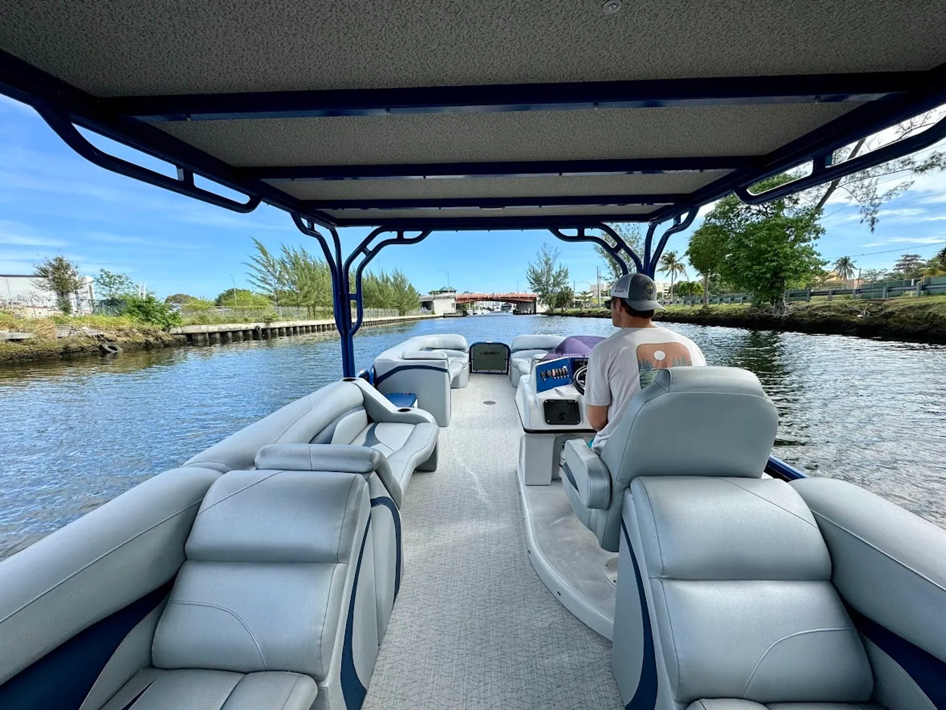 WE HAVE 3  DOUBLE DECK TRITOONS WITH UPPER DECK AND WATERSLIDE 