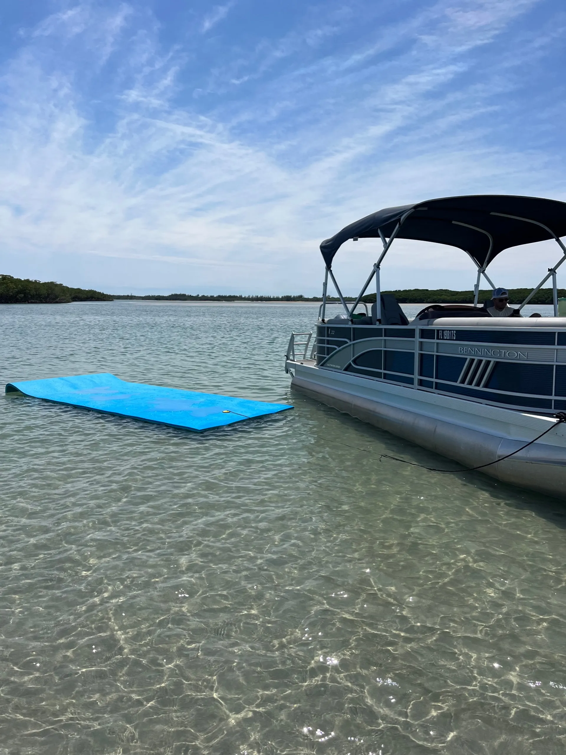 Sunset cruise and sandbar trips aboard our Brand New Pontoon Boat.
