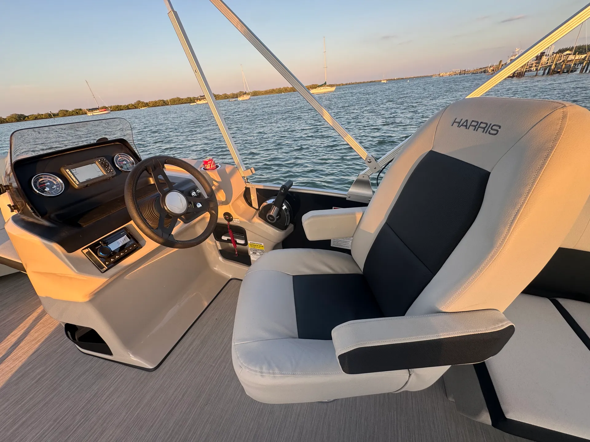 2024 Harris 'Toon w/ 150hp for Making Waves on the St. Augustine ICW!