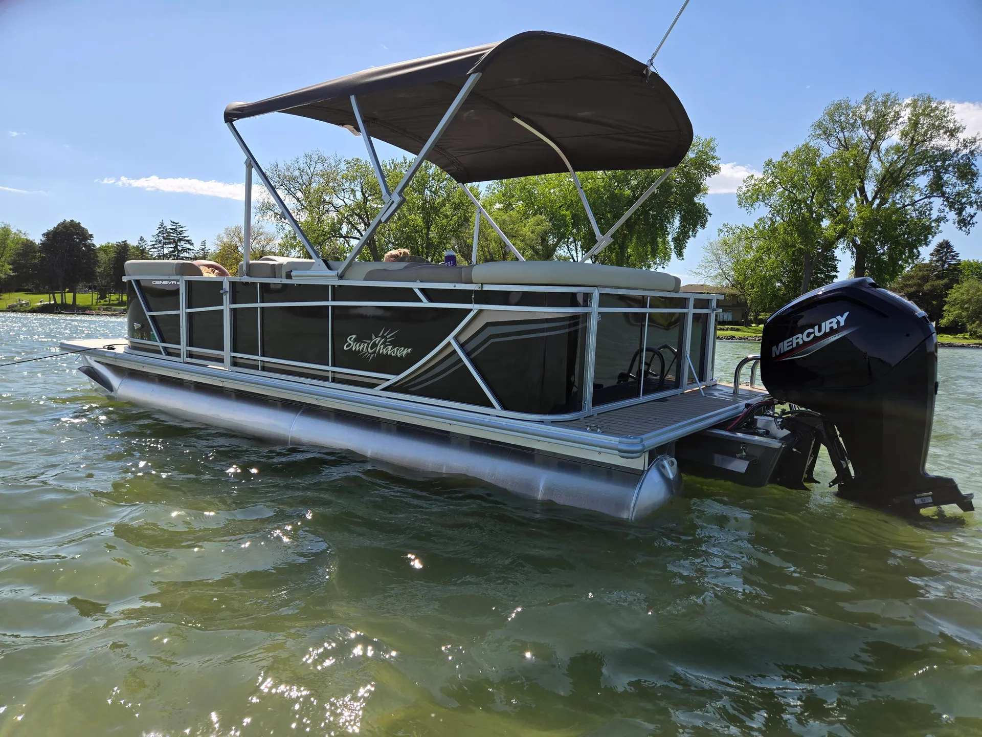 2024 Sunchaser Geneva 22' Pontoon with 90hp outboard for rent