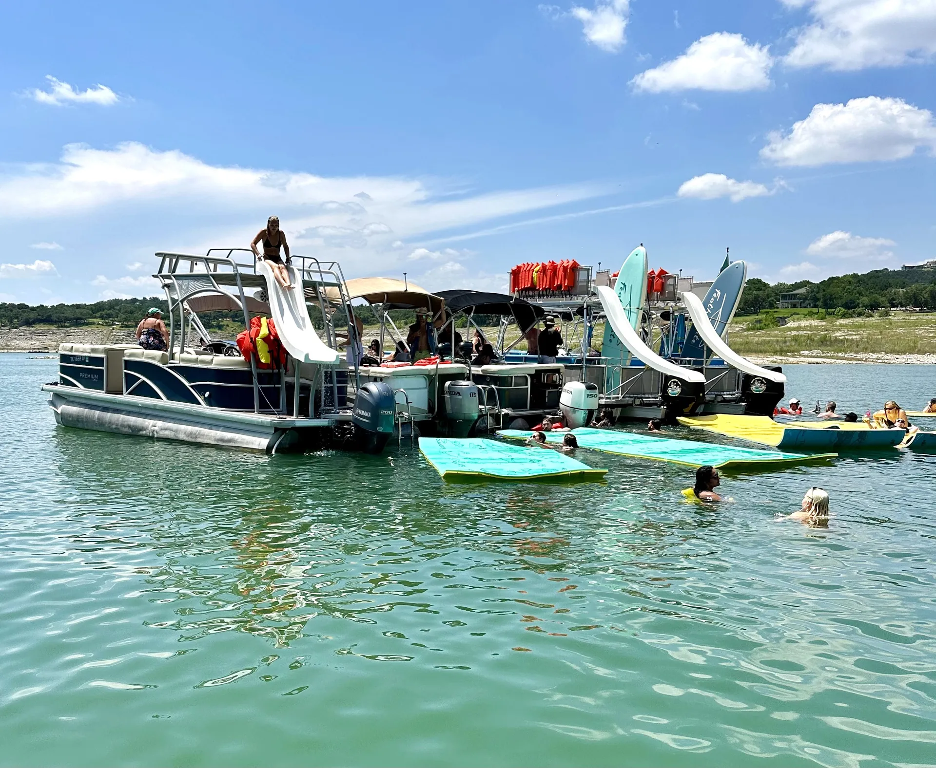 Double Decker Pontoon w/ **SLIDE** on LAKE TRAVIS