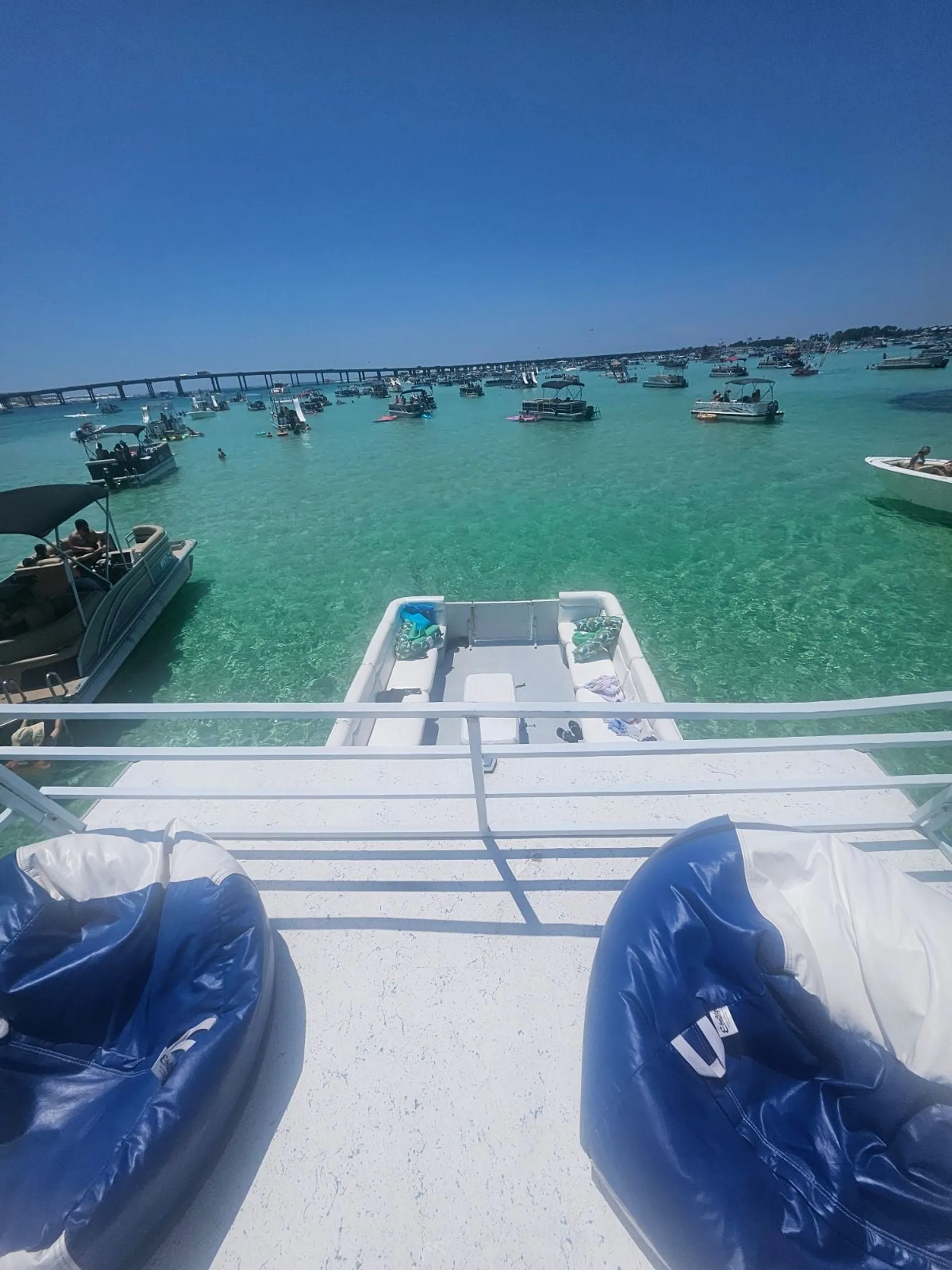 35ft Party Pontoon with a bathroom Upper deck with slide and wet bar