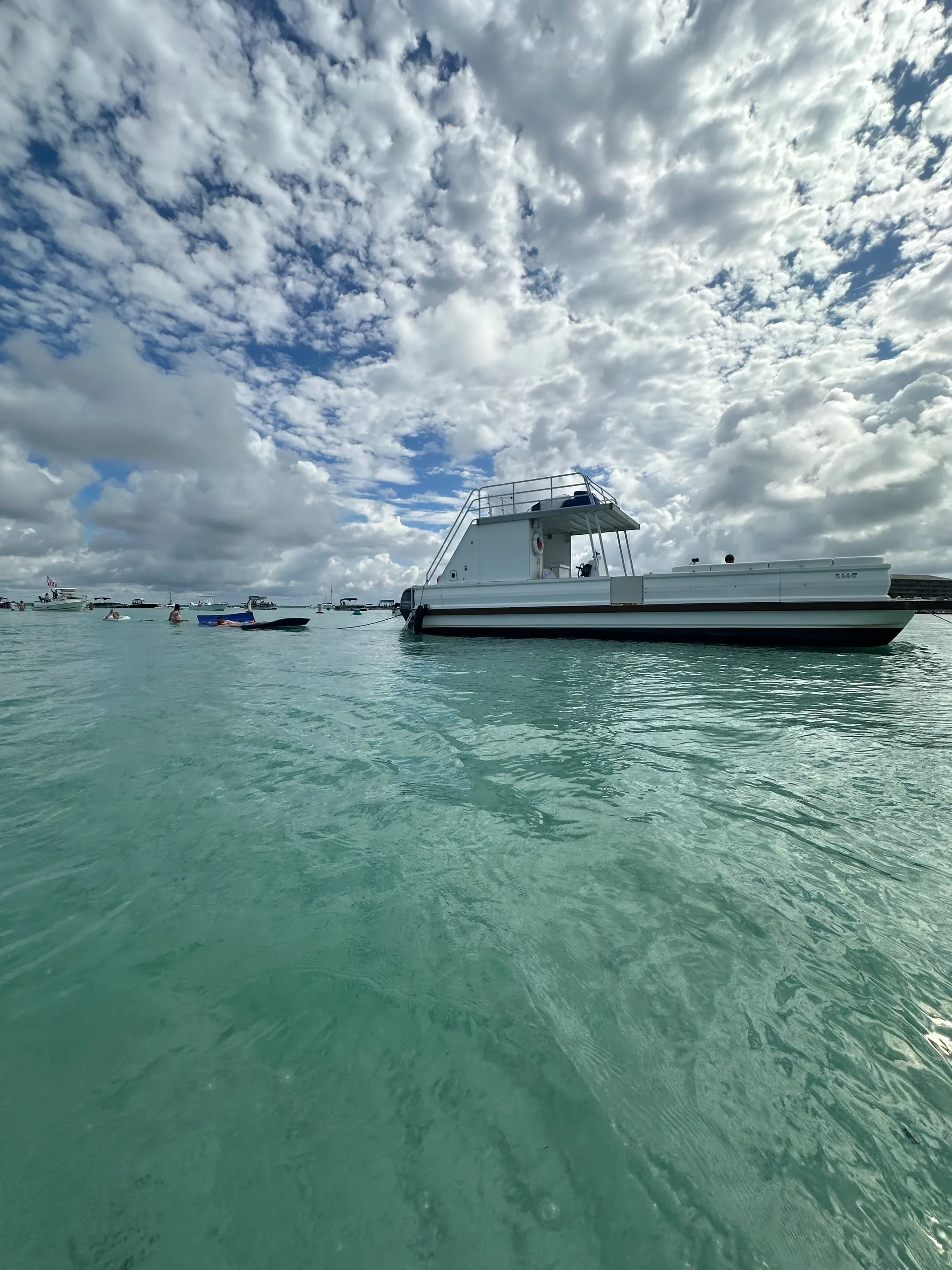 35ft Party Pontoon with a bathroom Upper deck with slide and wet bar