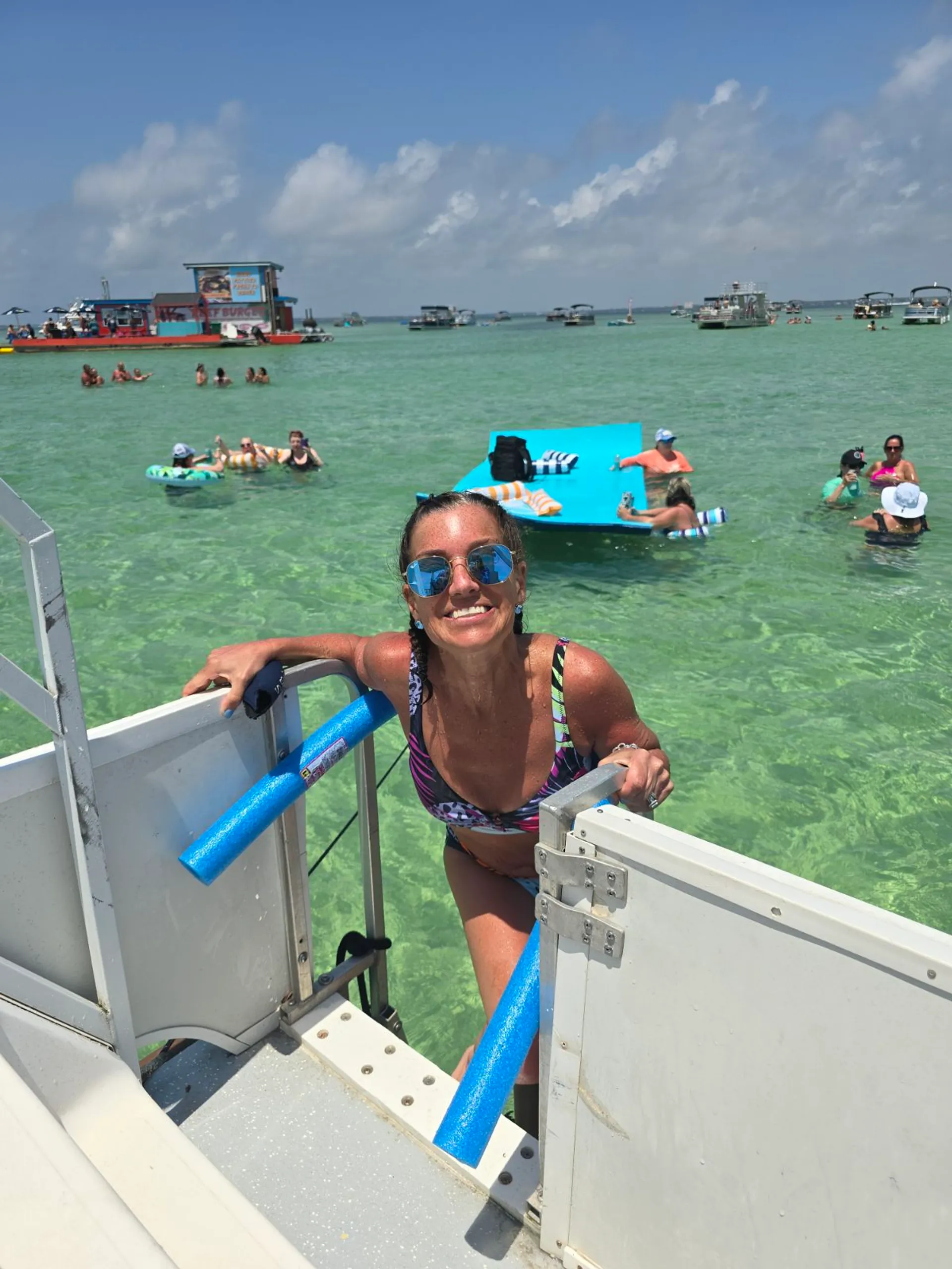 35ft Party Pontoon with a bathroom Upper deck with slide and wet bar