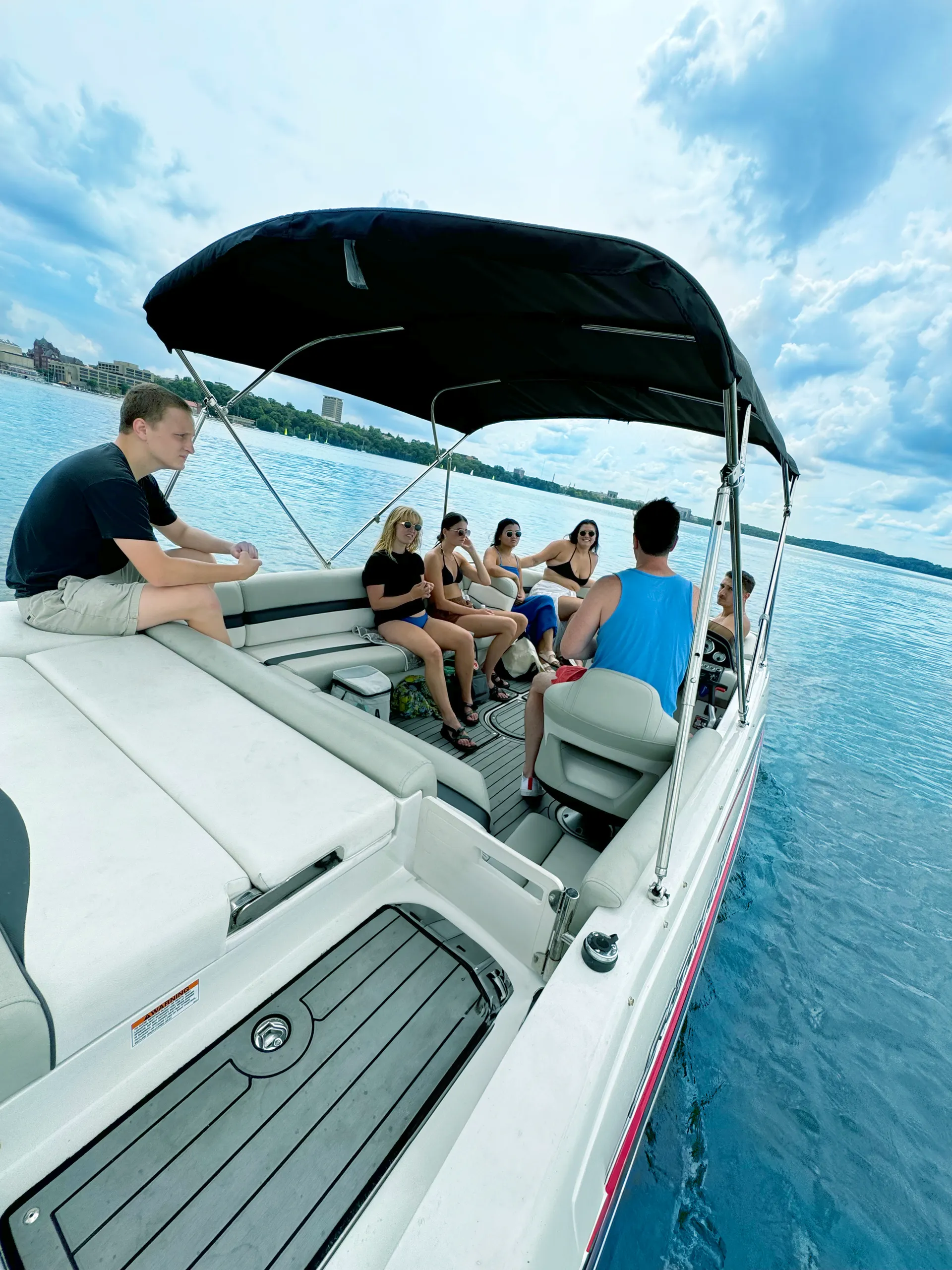 Beautiful Deck Boat with extra <br/>roomy 10 person capacity