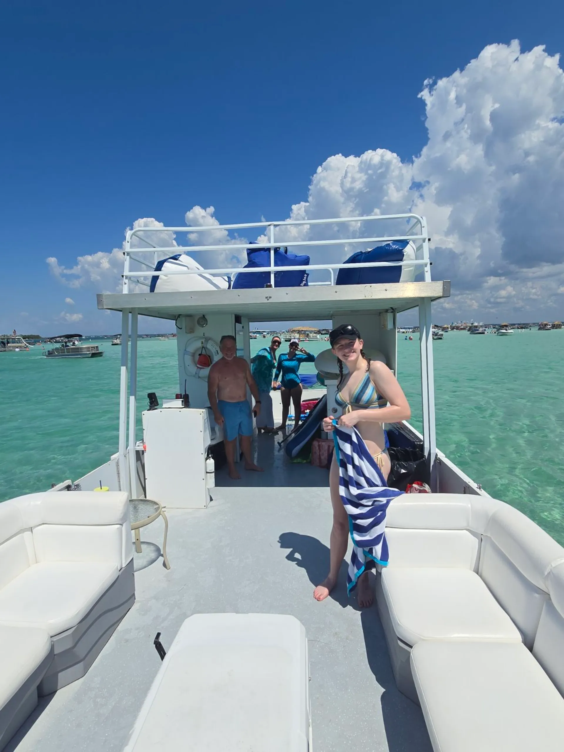 35ft Party Pontoon with a bathroom Upper deck with slide and wet bar