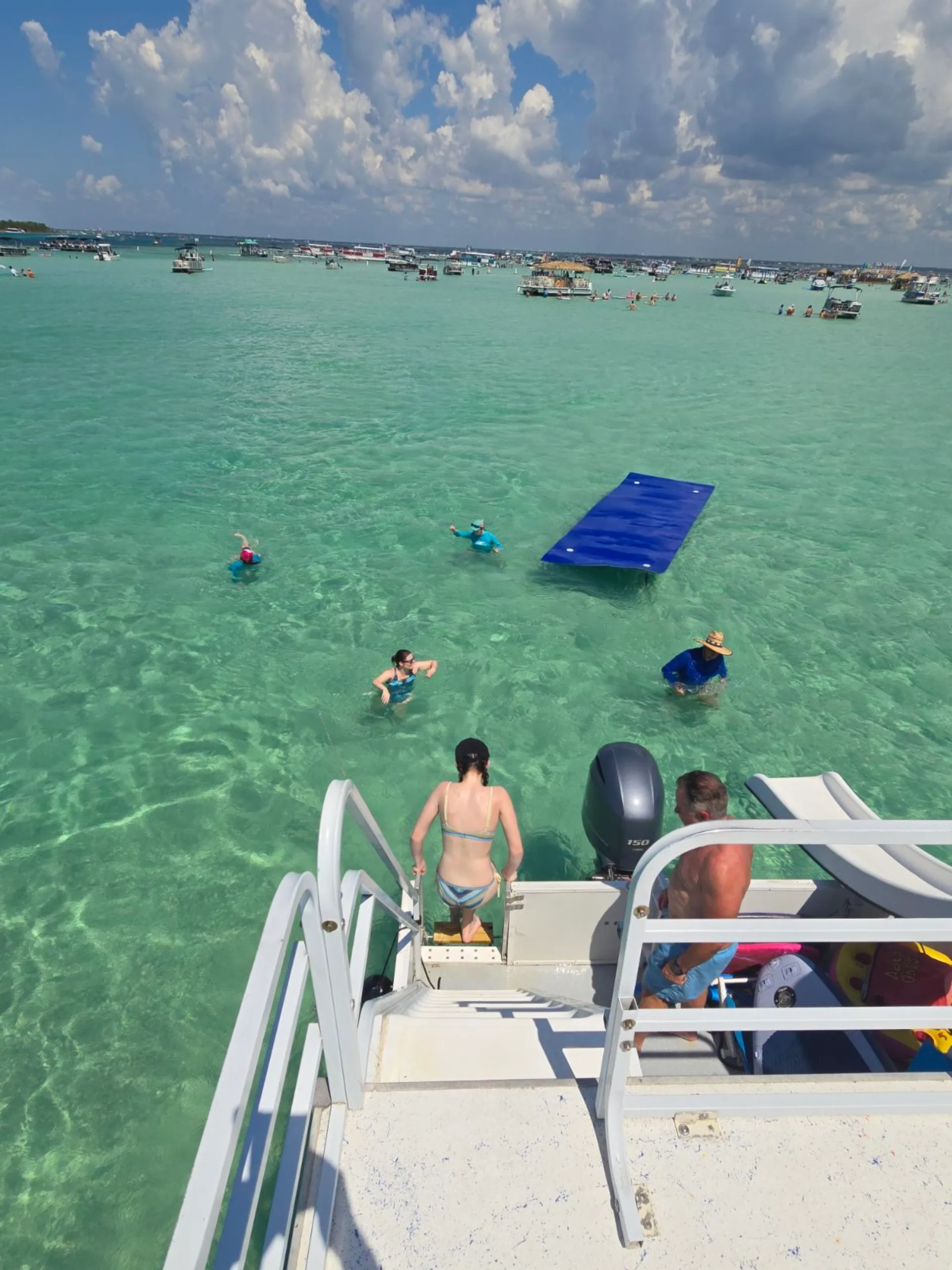 35ft Party Pontoon with a bathroom Upper deck with slide and wet bar