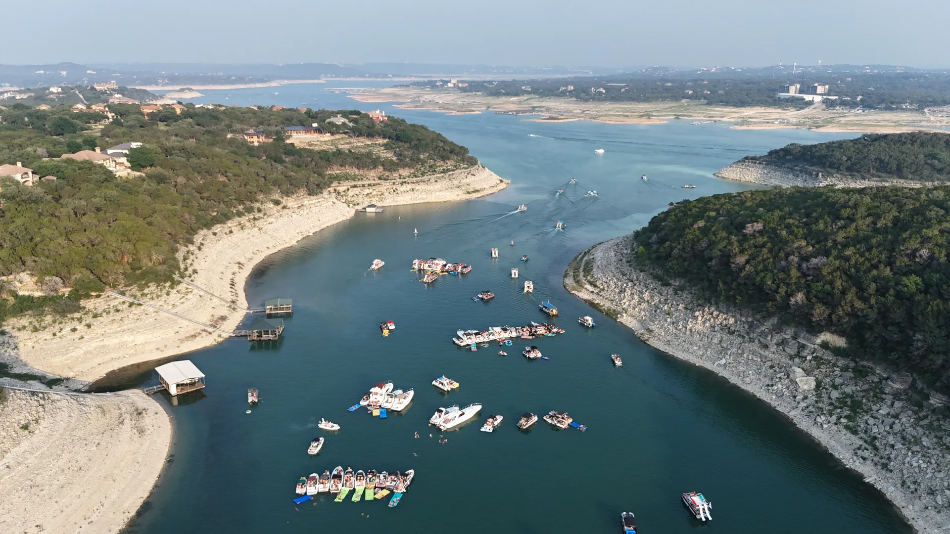 Double Decker Pontoon Boat with a Waterside on Lake Travis!