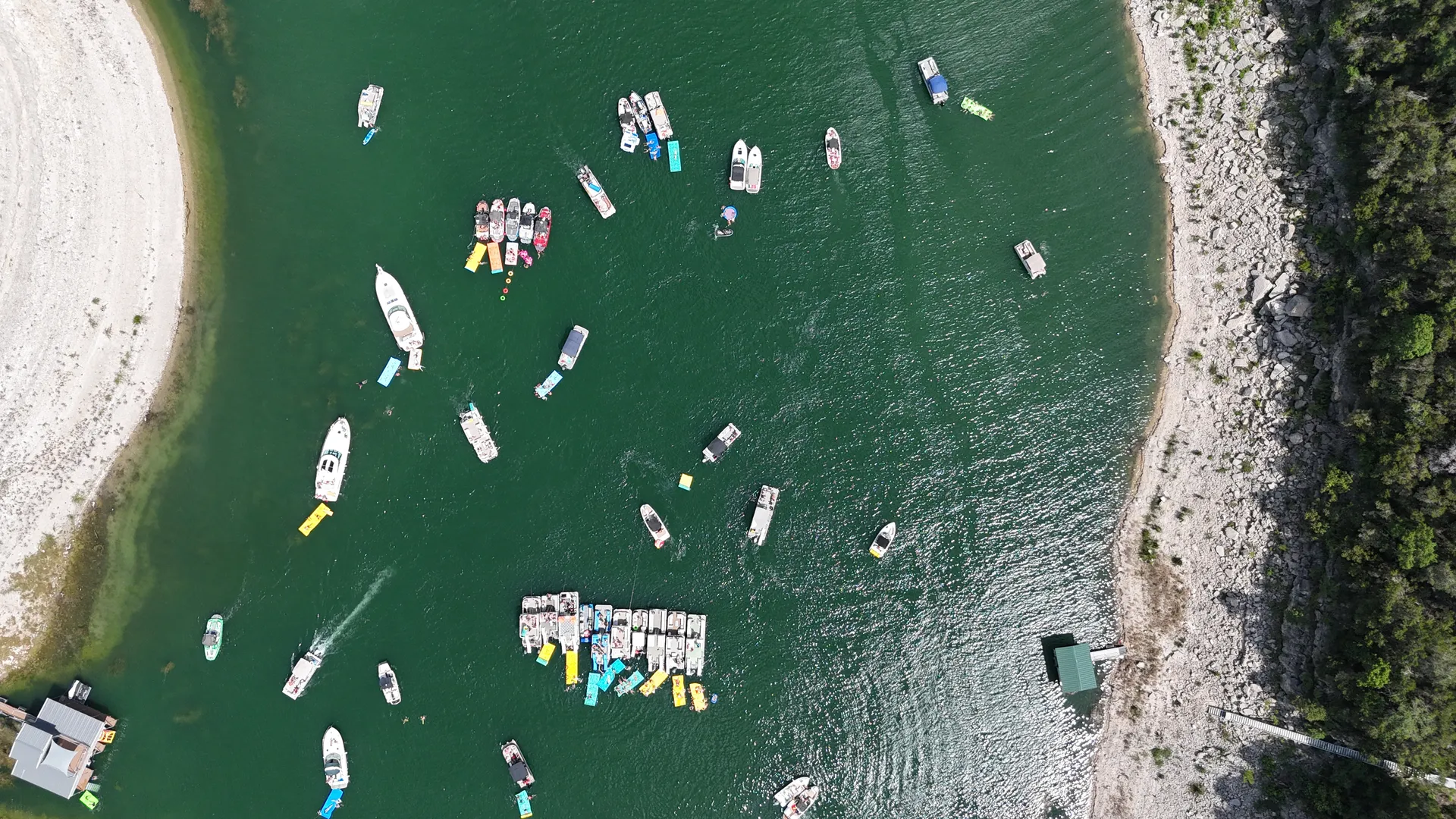 Double Decker Pontoon Boat with a Waterside on Lake Travis!