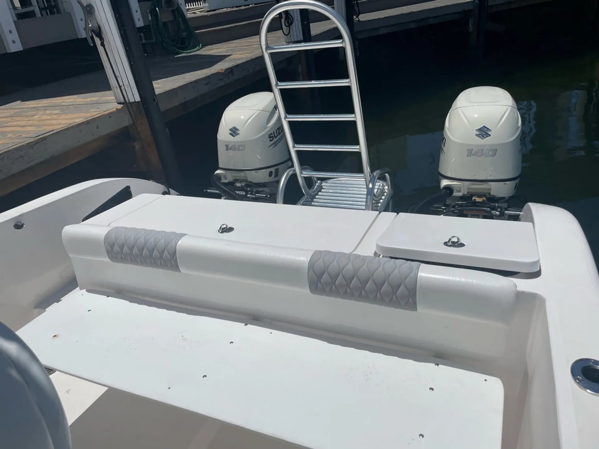 Catamaran with Twin 140s. Offshore ready