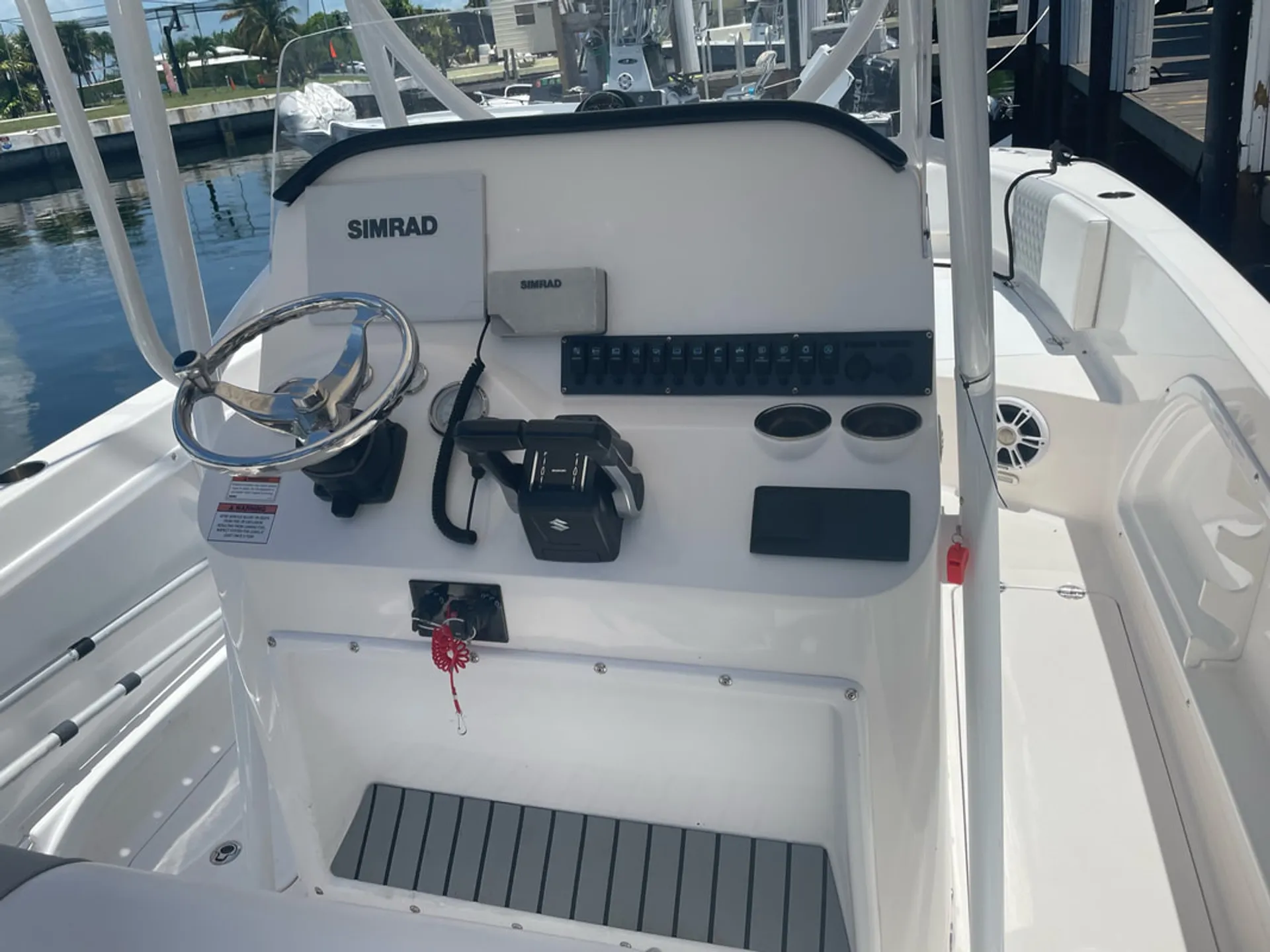 Catamaran with Twin 140s. Offshore ready