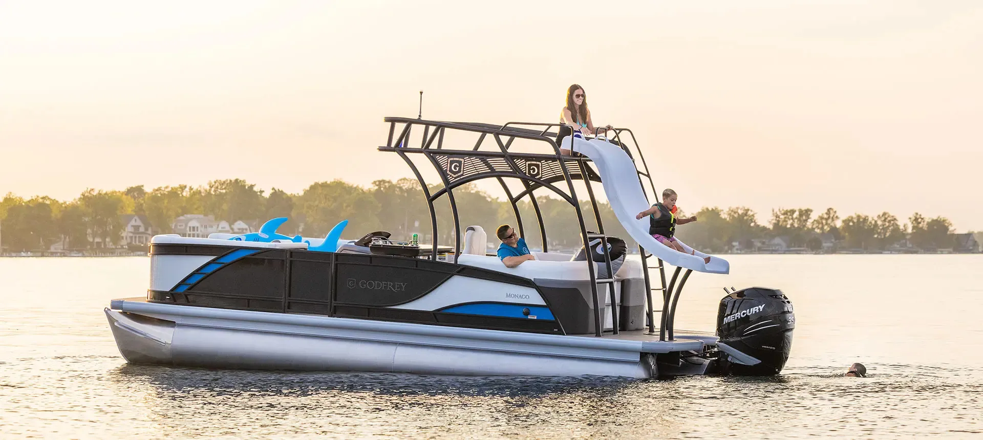 Godfrey Monaco Sundeck w/ Slide - 200HP- Kimberling