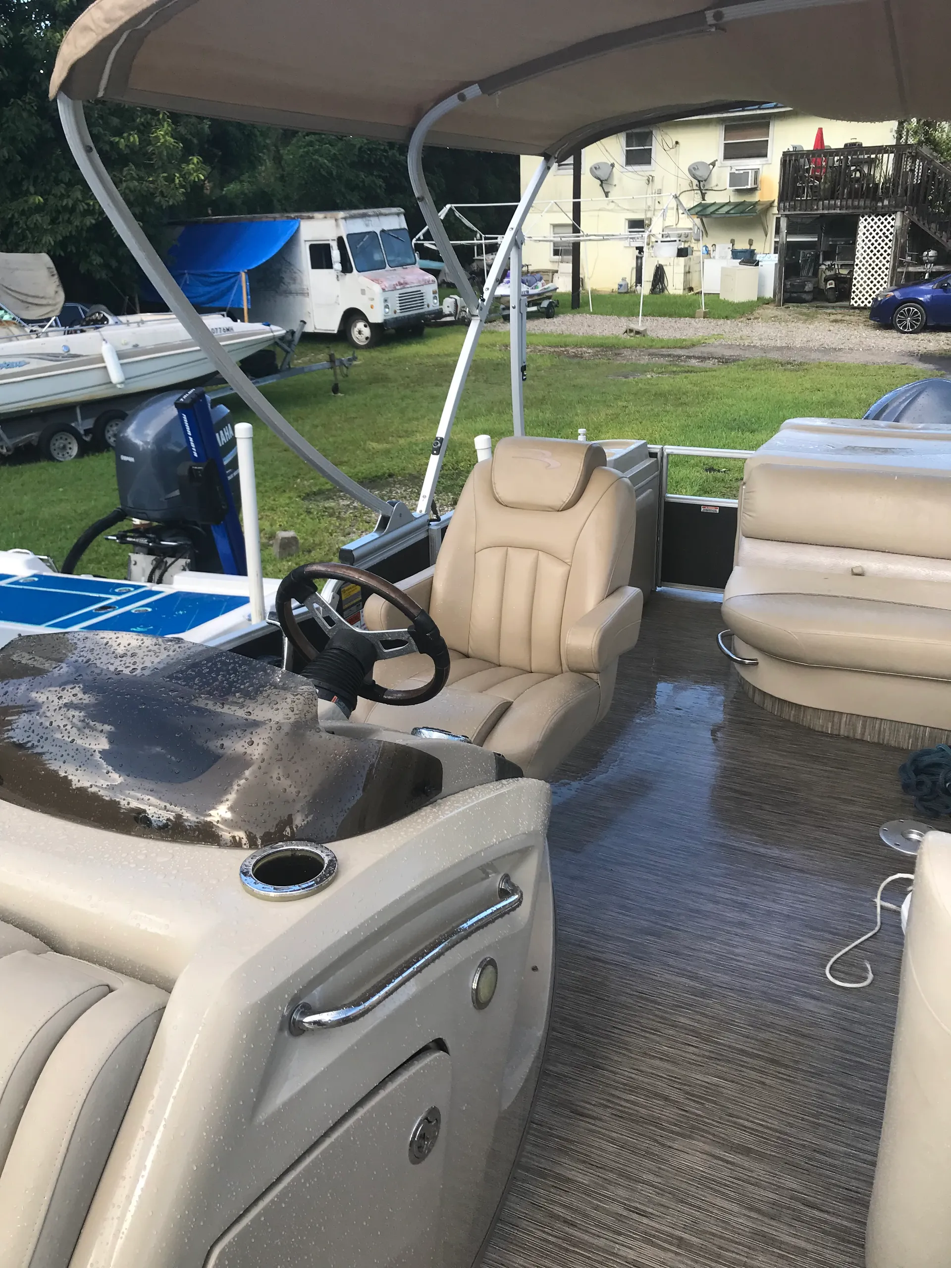 28' Pontoon Rental in Bonita Springs – Beach Chairs & Cooler Included