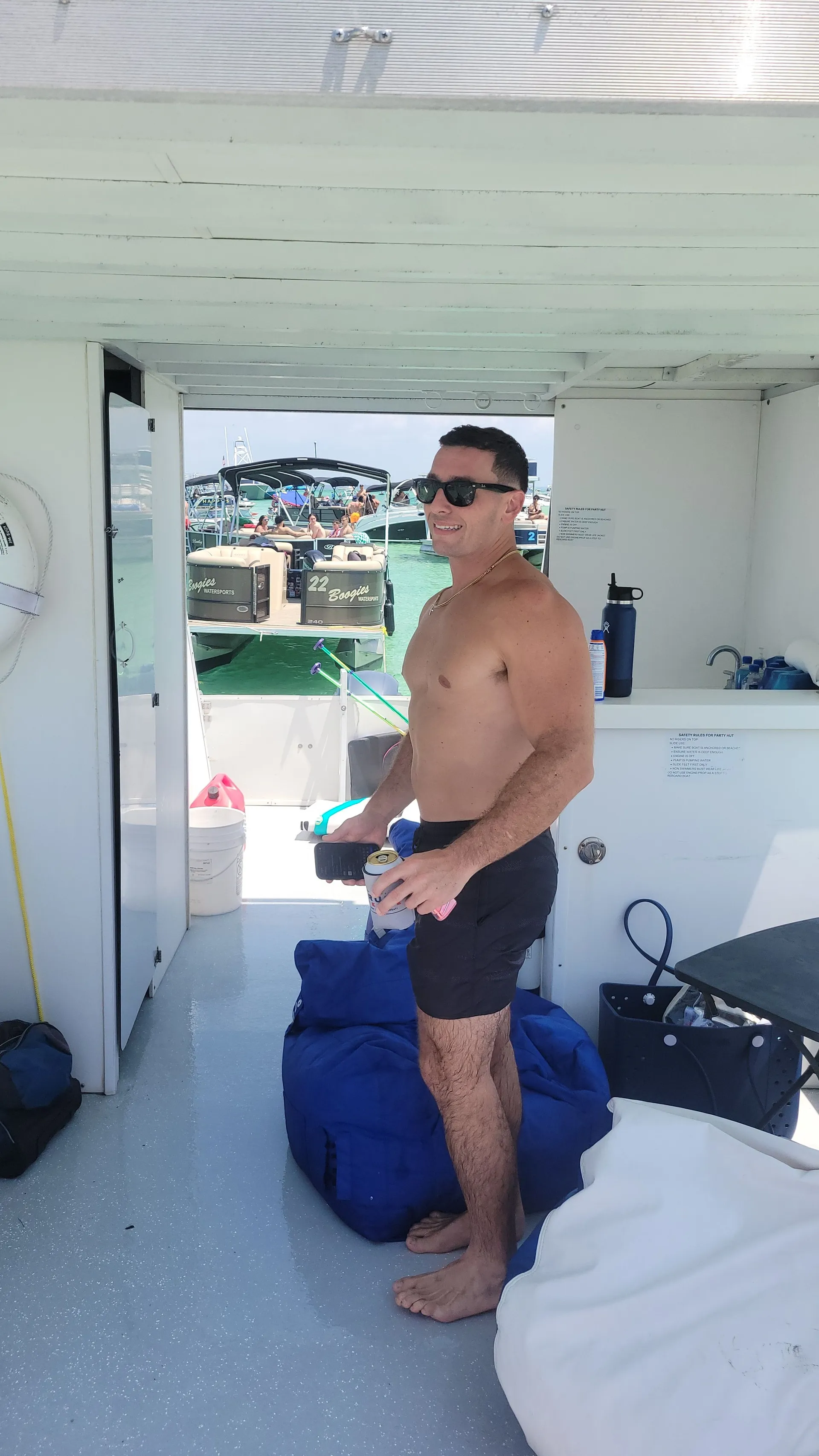 35ft Party Pontoon with a bathroom Upper deck with slide and wet bar