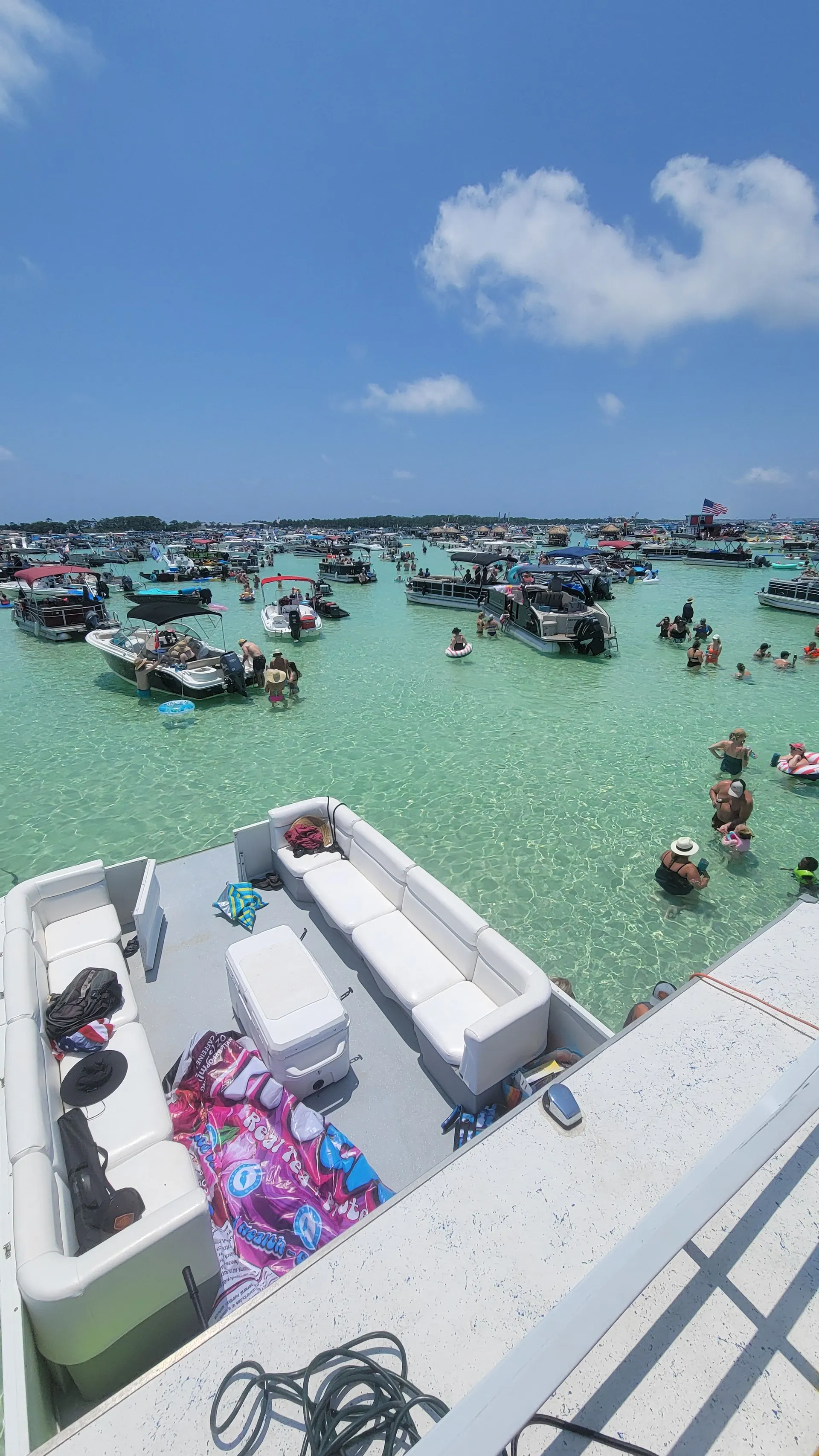 35ft Party Pontoon with a bathroom Upper deck with slide and wet bar
