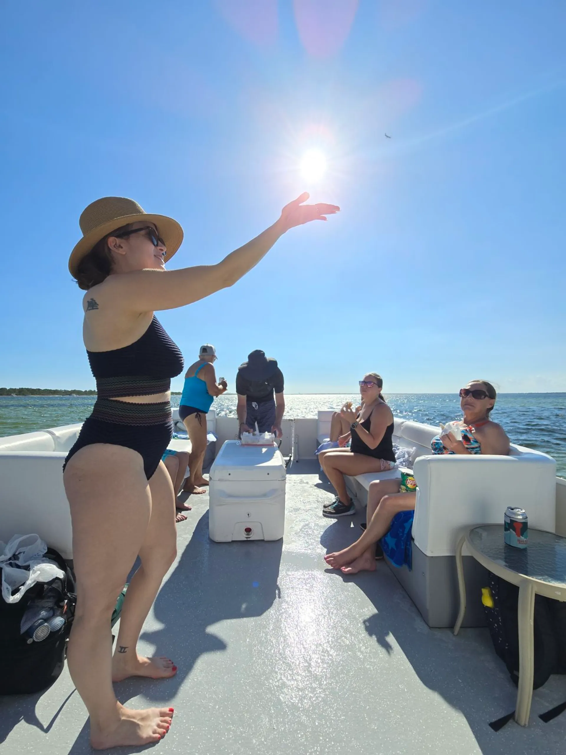 35ft Party Pontoon with a bathroom Upper deck with slide and wet bar